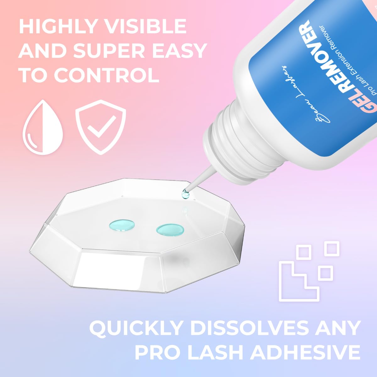 100 Pairs Hydrogel Under Eye Pads & Eyelash Extension Remover Gel | Lint-Free Eye Patches for Lash Extensions & Lifts | Professional Lash Glue Remover for Strong Adhesives | Perfect for Salon Use & At-Home Lash Care