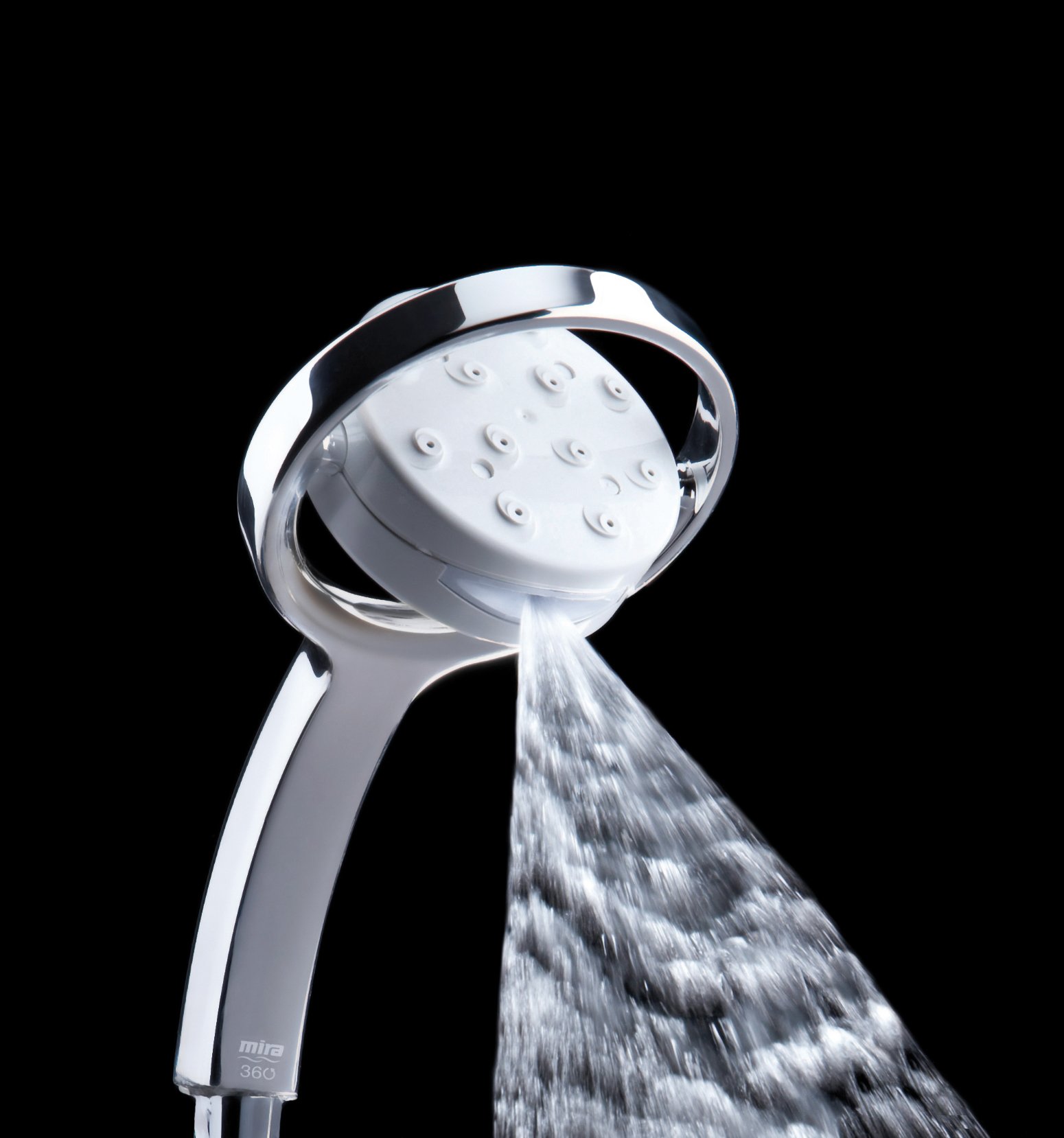 360° Adjustable Shower Head with 4 Spray Modes - Handheld Shower Head in White/Chrome (Model 2.1688.001) for Bathroom, Spa & Relaxation