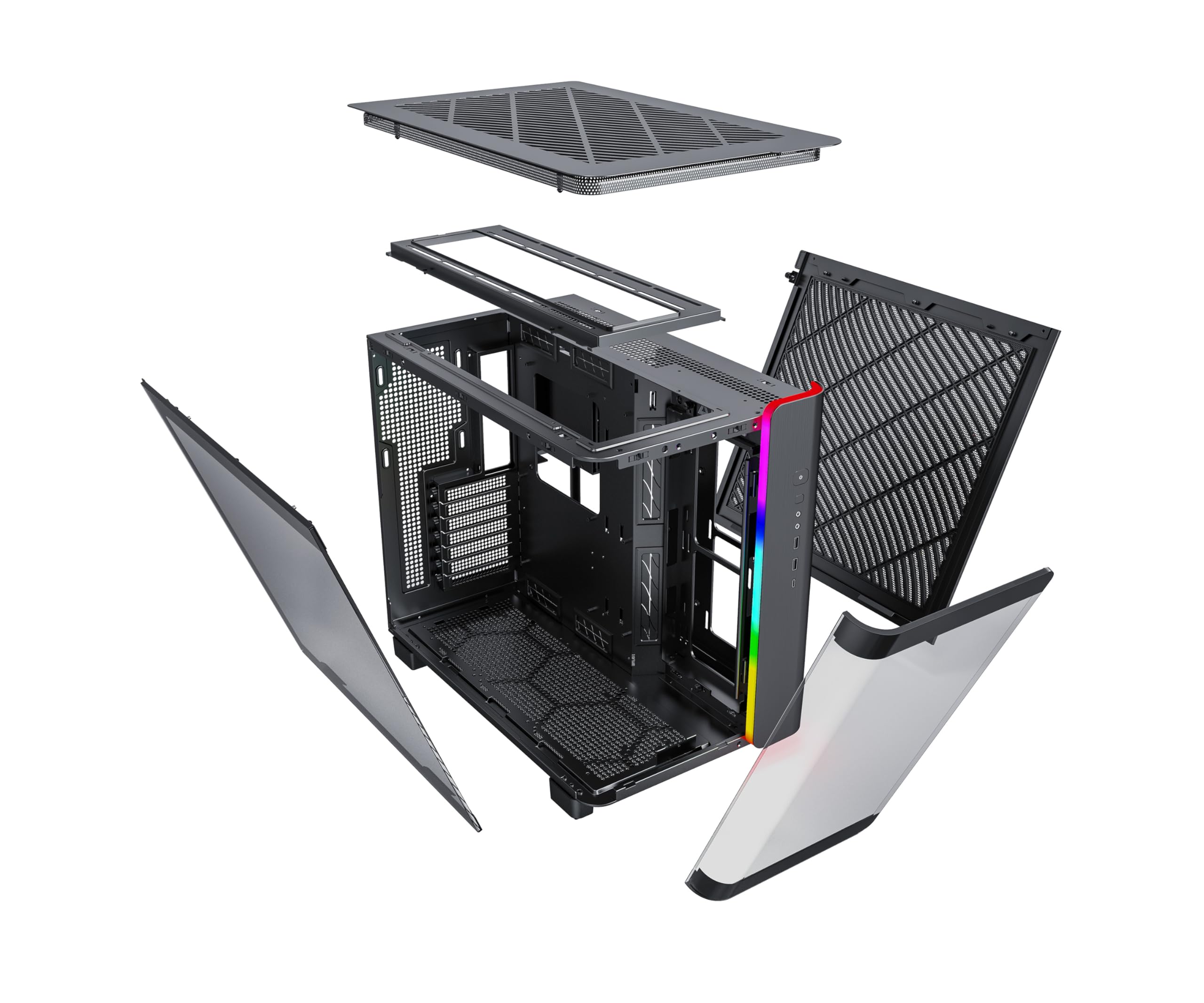 Montech KING 95 Black Mid-Tower PC Case with Tempered Glass & ARGB Lighting - Perfect for Gaming Rigs and High-Performance Builds