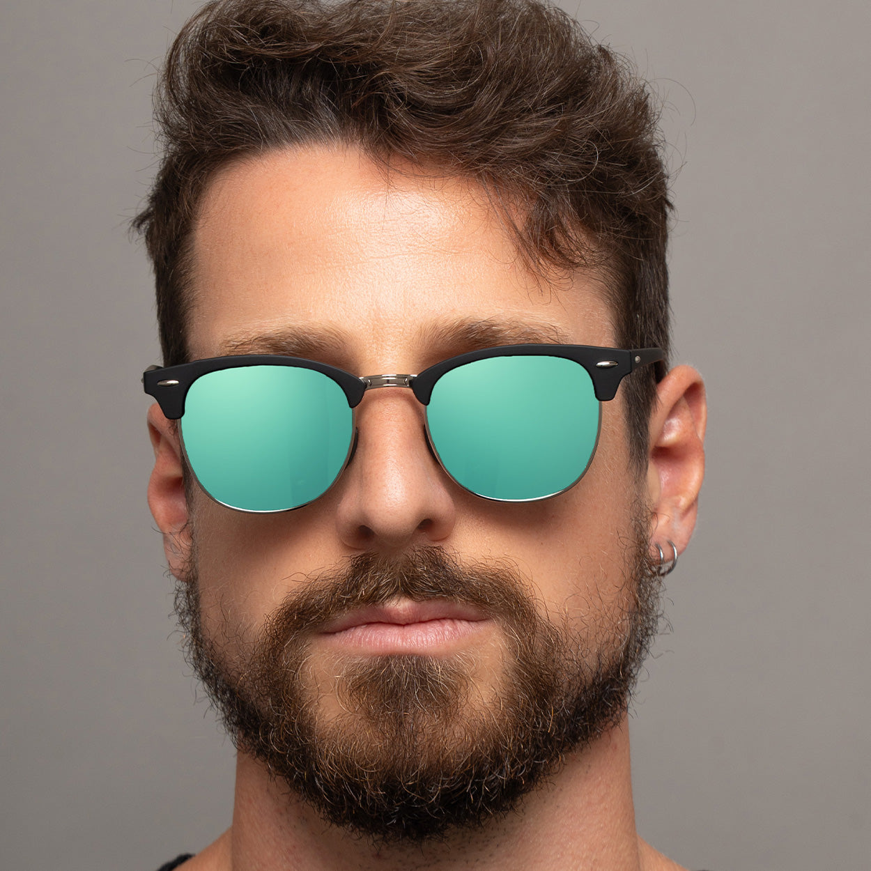 The Masters – Mirrored Aqua Clubmaster Sunglasses for Men & Women | Retro Aviator Style, UV400 Protection | Perfect for Beach, Driving & Outdoor Activities