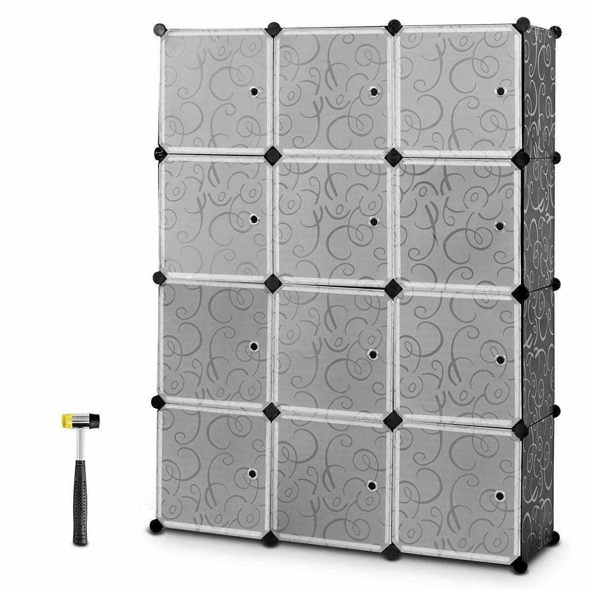 12-Cube Portable Closet Organizer - Shoe Storage Shelves, Toy Organizer & Clothing Rack | Space-Saving Home & Office Storage Solution for Bedroom, Closet, Dorm & Entryway