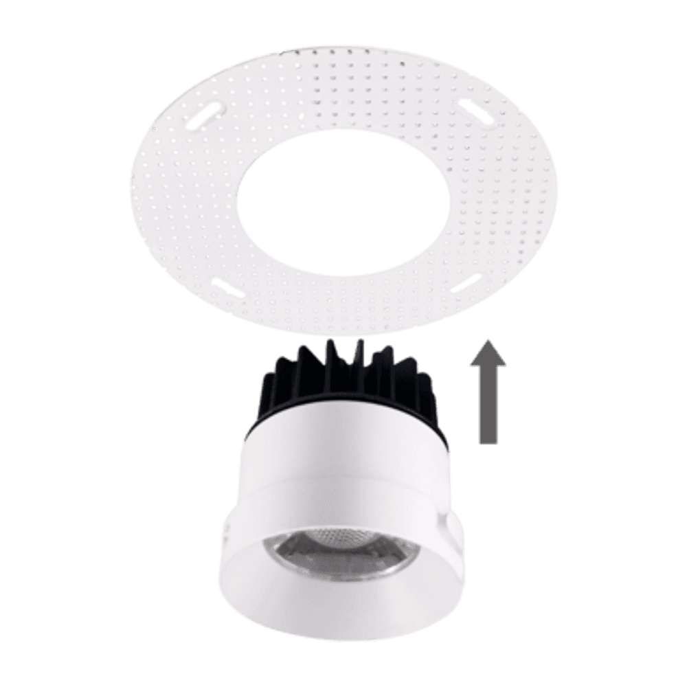 Radiant Lite 3.5 Inch Round Trimless LED Recessed Downlight - 12W Dimmable, CCT Selectable (2700K-5000K) for Kitchen, Living Room & Bedroom Lighting