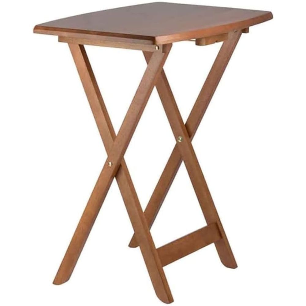 Portable Foldable Wooden Snack Table - Lightweight Teak Finish Multipurpose Tray for Laptop, Dining, and Work | Space-Saving Design for Home Office, Bedroom, Living Room & Outdoor Use | Perfect as Laptop Stand, Side Table, or Breakfast Tray in Small Spaces