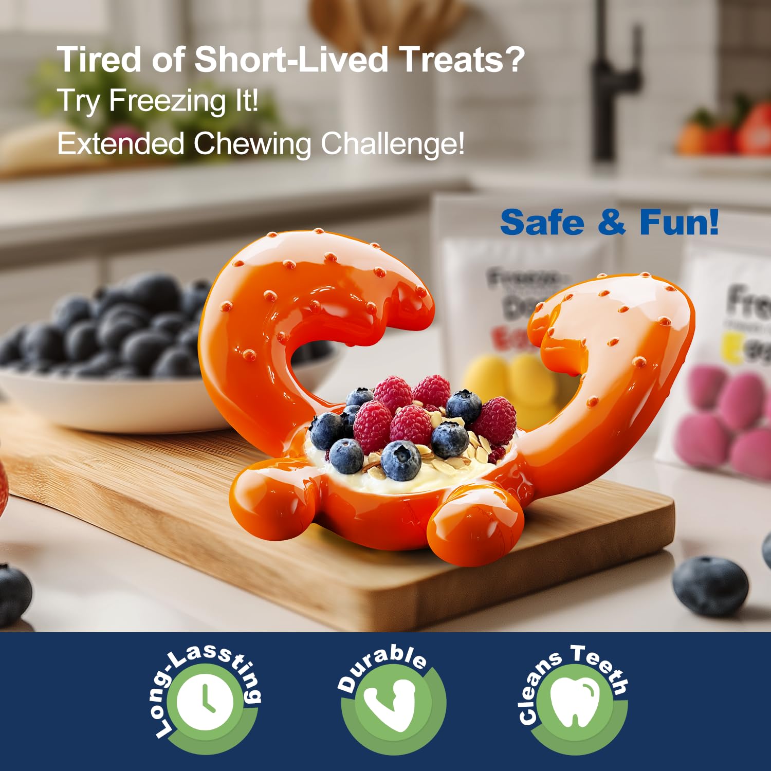 Durable Nylon Dog Chew Toy for Anxiety Relief & Dental Health – Bacon Flavor Tough Chew Bone for Aggressive Chewers, Promotes Stress Relief & Teeth Cleaning – Best for Large Breed Dogs (Perfect for Teething Puppies, Boredom Relief & Crate Training)