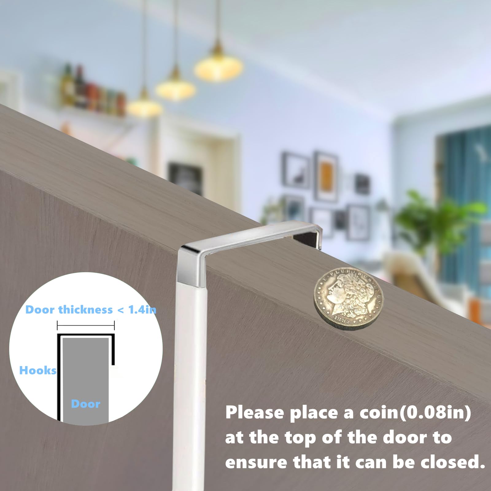 Heavy Duty Over the Door Hooks 6-Pack - Soft Rubber Coated Hangers for Hats, Bags, Keys & Coats - No Scratch Door Organizer for Bedroom, Kitchen & Bathroom - Perfect for Home, Office & Dorm Organization (White)