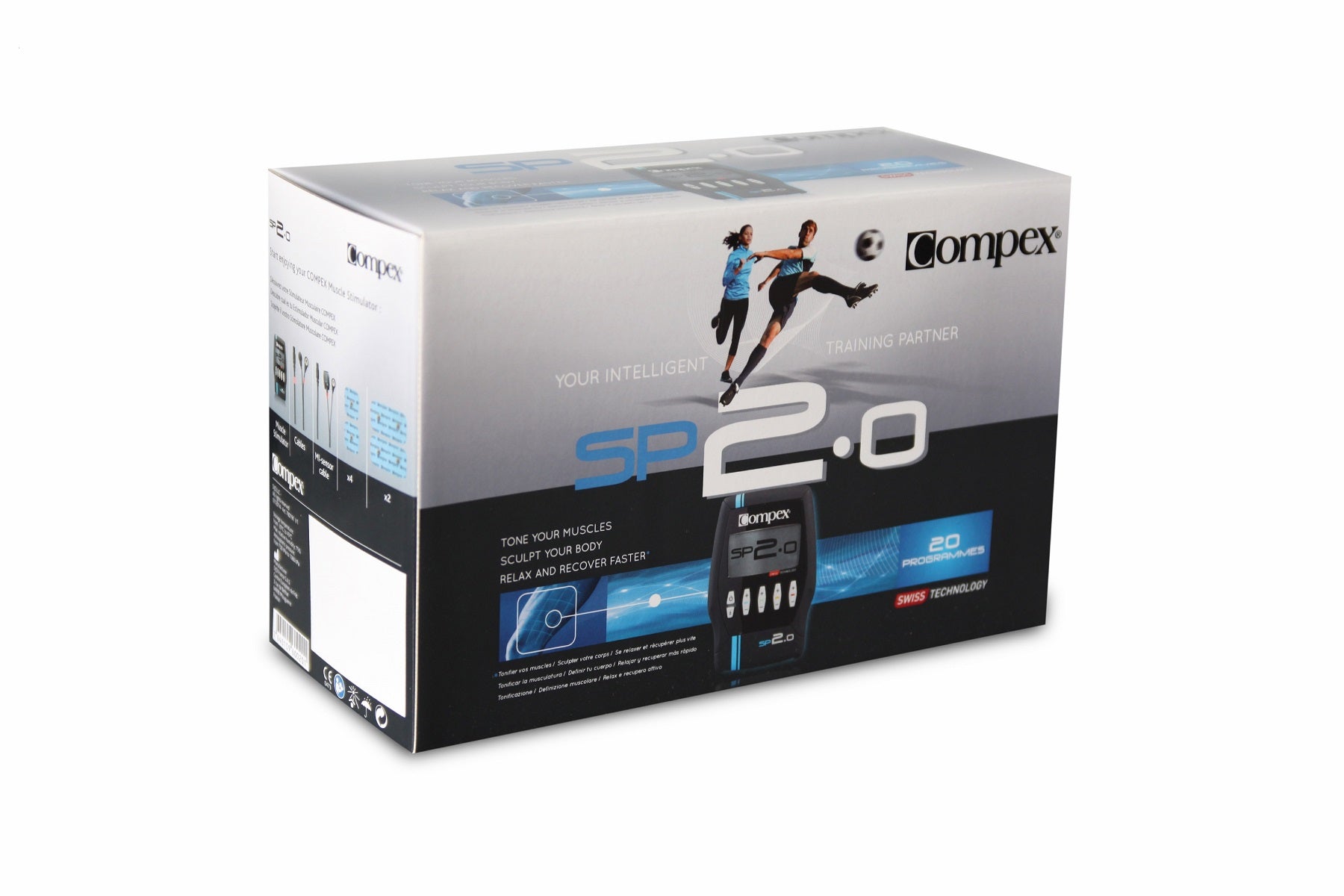 Compex SP 2.0 Muscle Stimulator - TENS Unit for Pain Relief & Muscle Recovery - Professional EMS Device for Athletes, Physical Therapy & Home Use