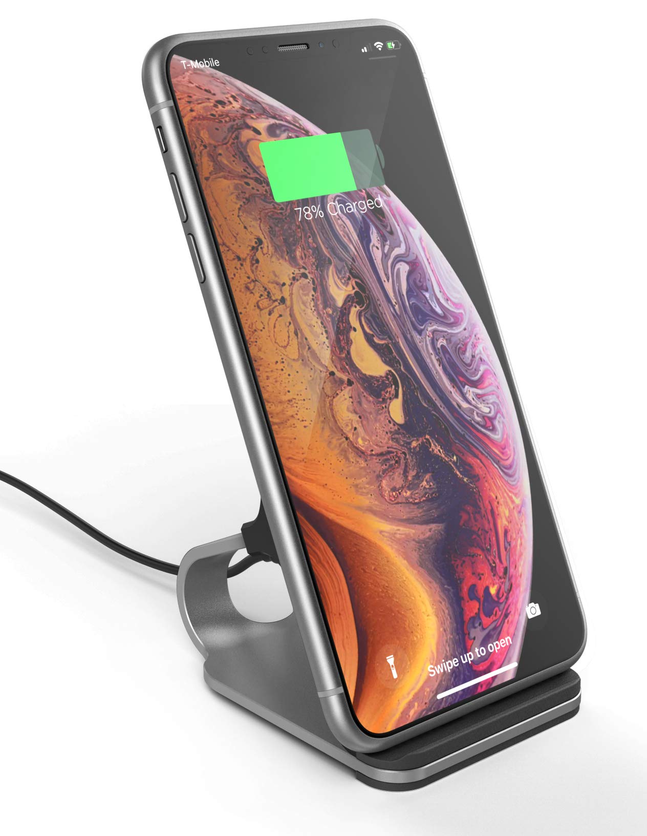 Qi Wireless Charger Stand for iPhone 13/12/11/Pro Max/X/XR/Xs - Fast Charging Station with LED Indicator | Perfect for Home, Office & Nightstand Use