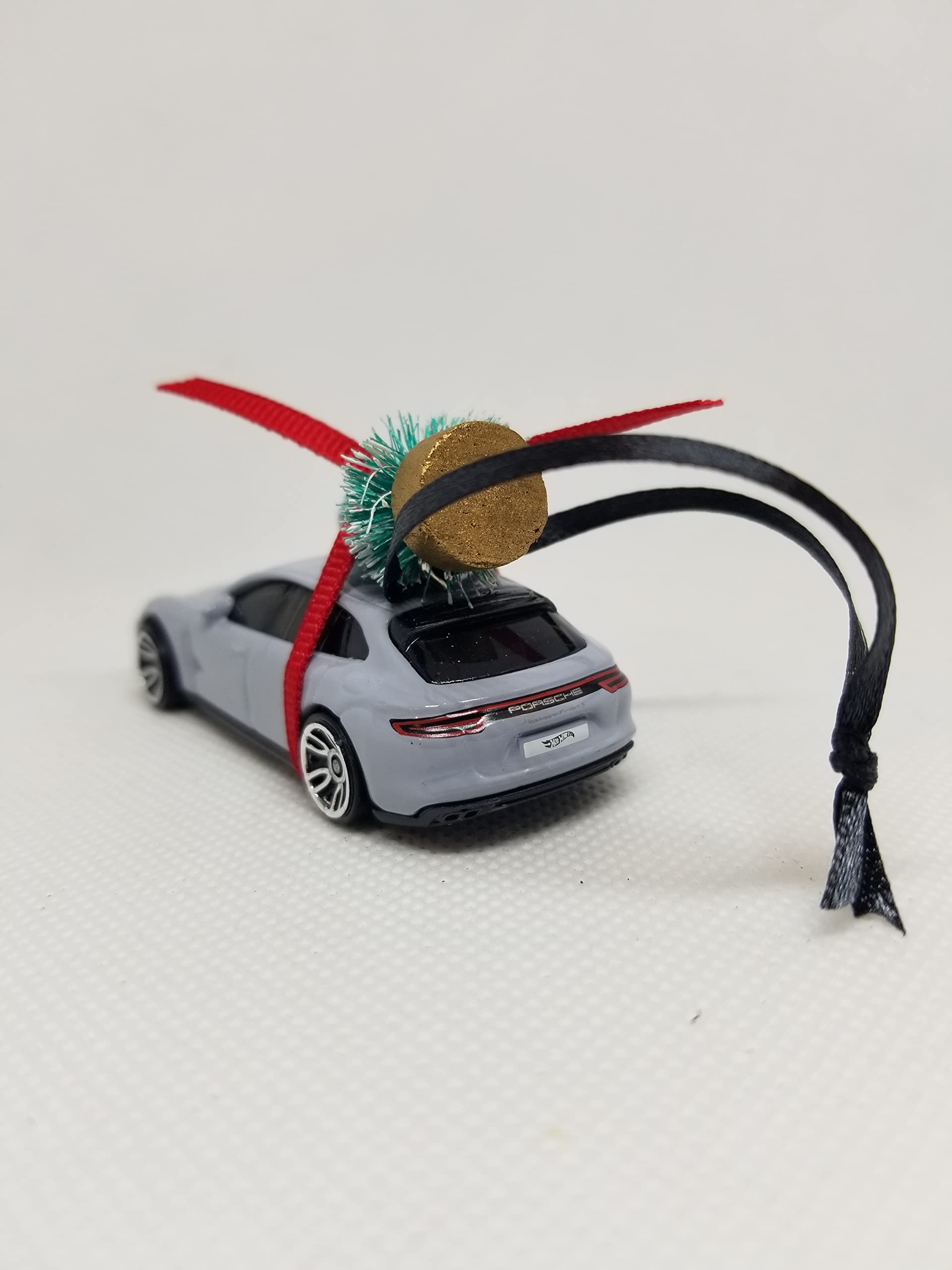 3 Inch Handmade Christmas Tree Ornament for Porsche Panamera in Chalk Gray | Unique Holiday Gift for Car Lovers | Perfect for Christmas Decorations & Car Enthusiast Gifts | Made in USA