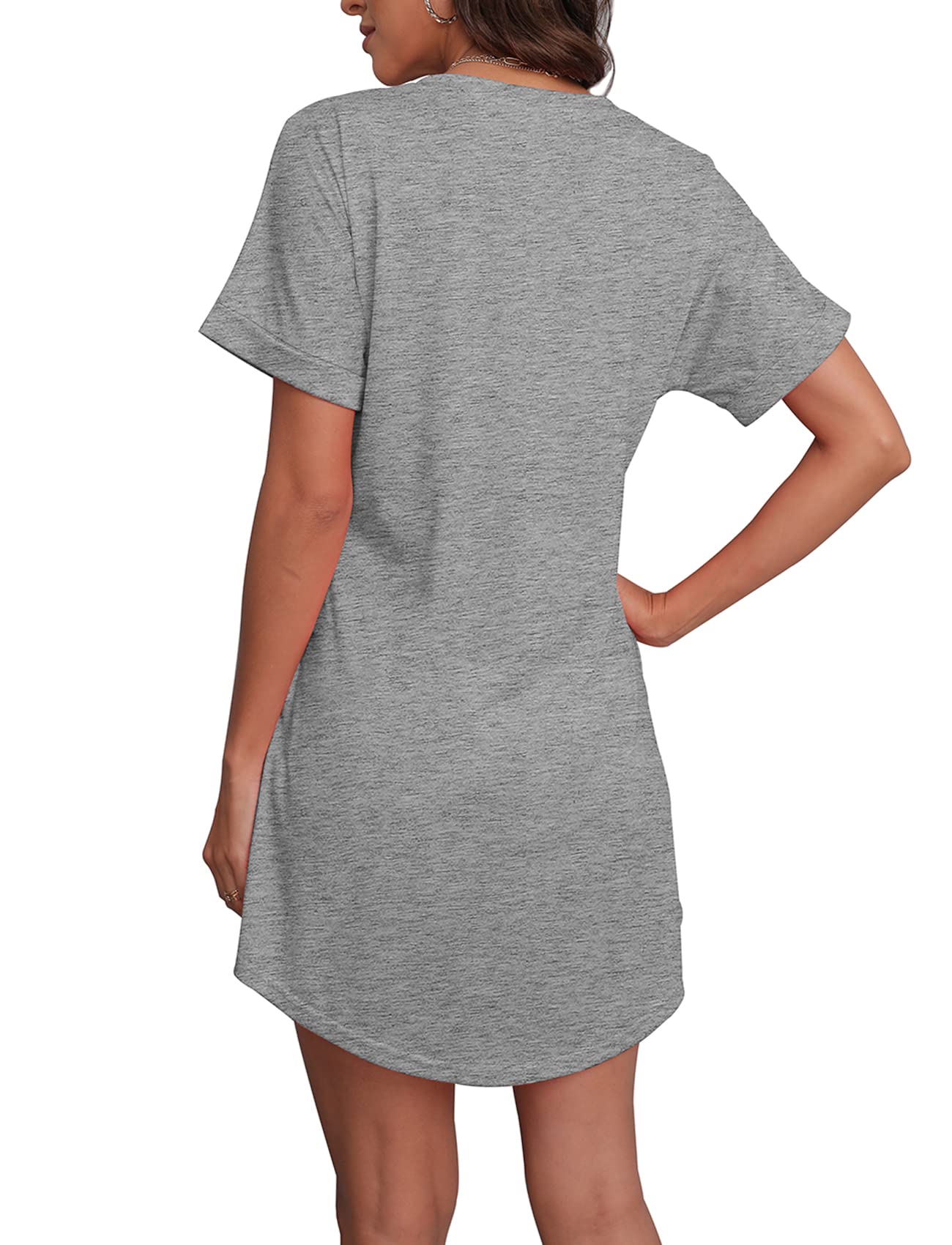 Women's Summer Short Sleeve Pocket T-Shirt Dress - Casual Flowy Comfortable Dress with Pockets for Beach, Vacation & Everyday Wear