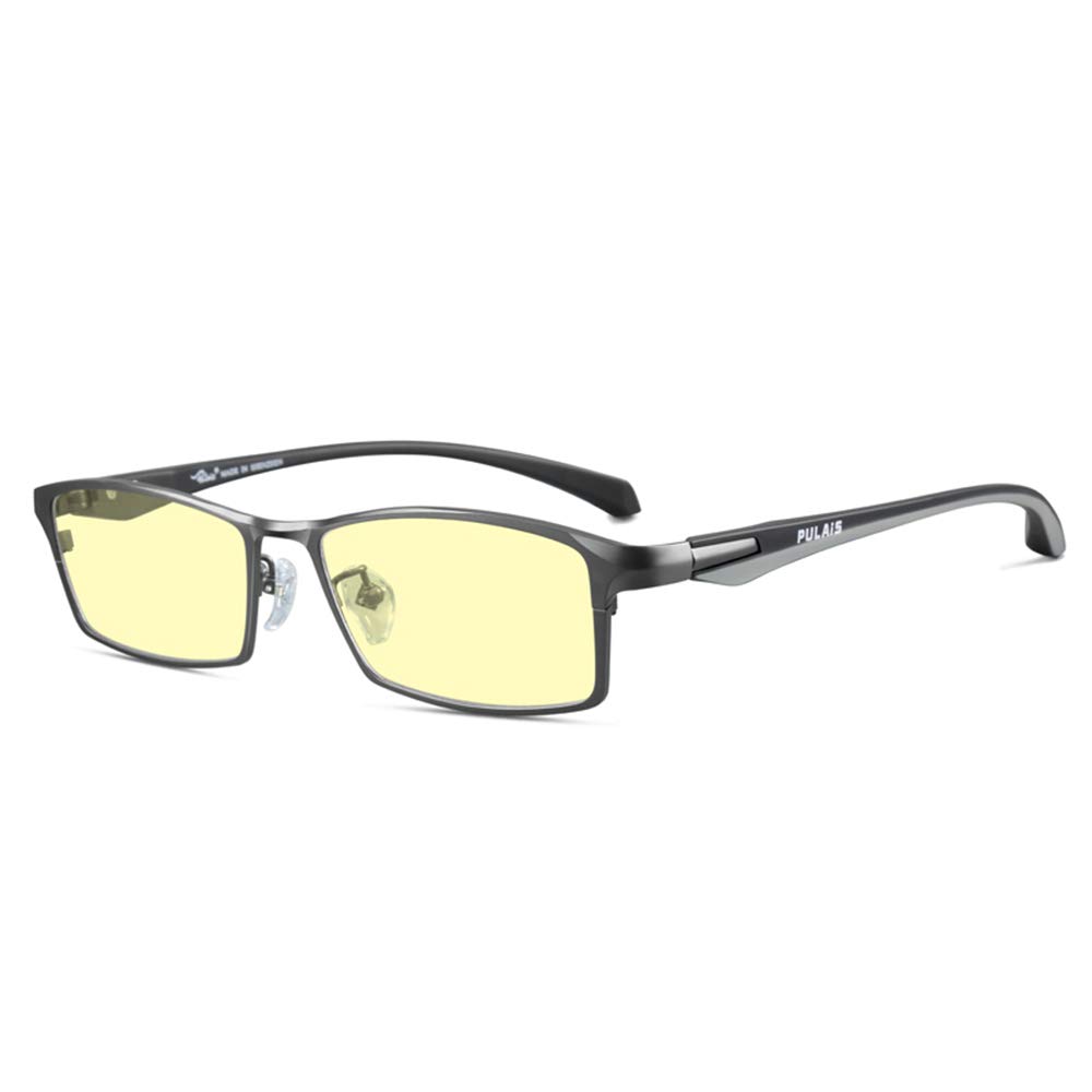 WYZQQ Anti-Blue Light Computer Glasses for Gaming & Work - Smart Photochromic UV Protection Glasses with TR90 Light Frame - Reduce Eye Strain & Fatigue - Amber Lens Men's Sunglasses for Office, Gaming & Digital Screen Use