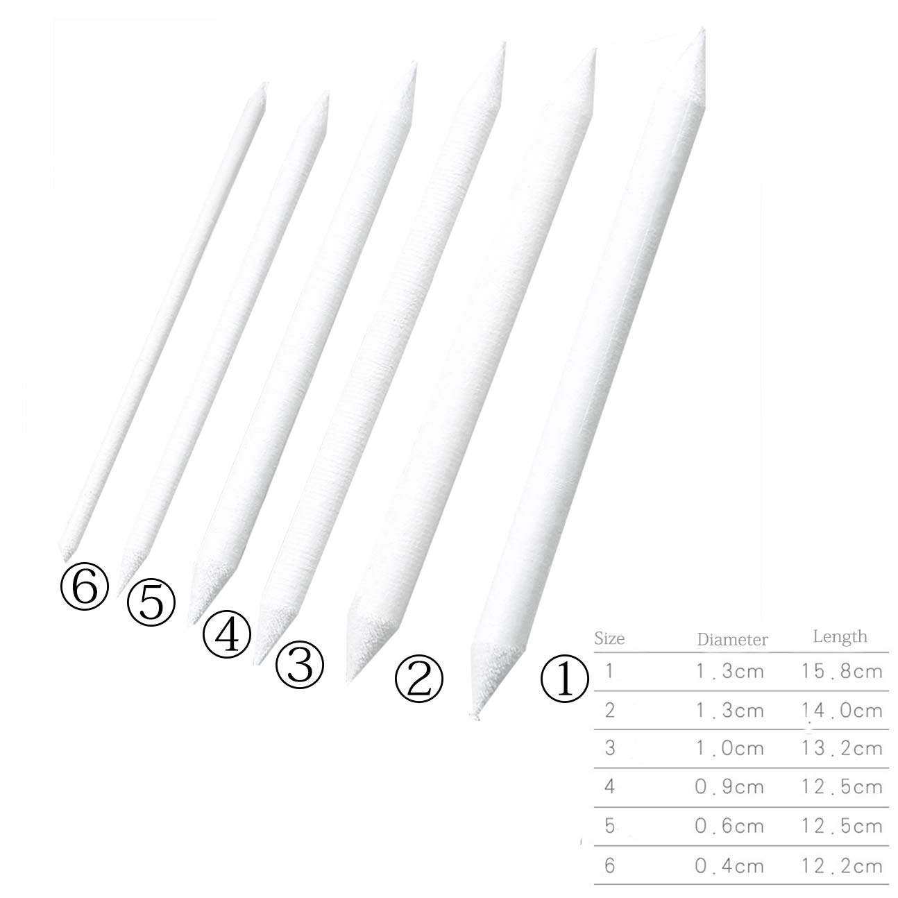 12-Piece Double-Ended Paper Blending Stumps & Tortillions Set - Artist Sketch Smudge Correction Pens for Drawing, Shading & Blending - Perfect for Students, Professionals & Sketching Accessories (Great for Charcoal, Graphite & Pencil Art)