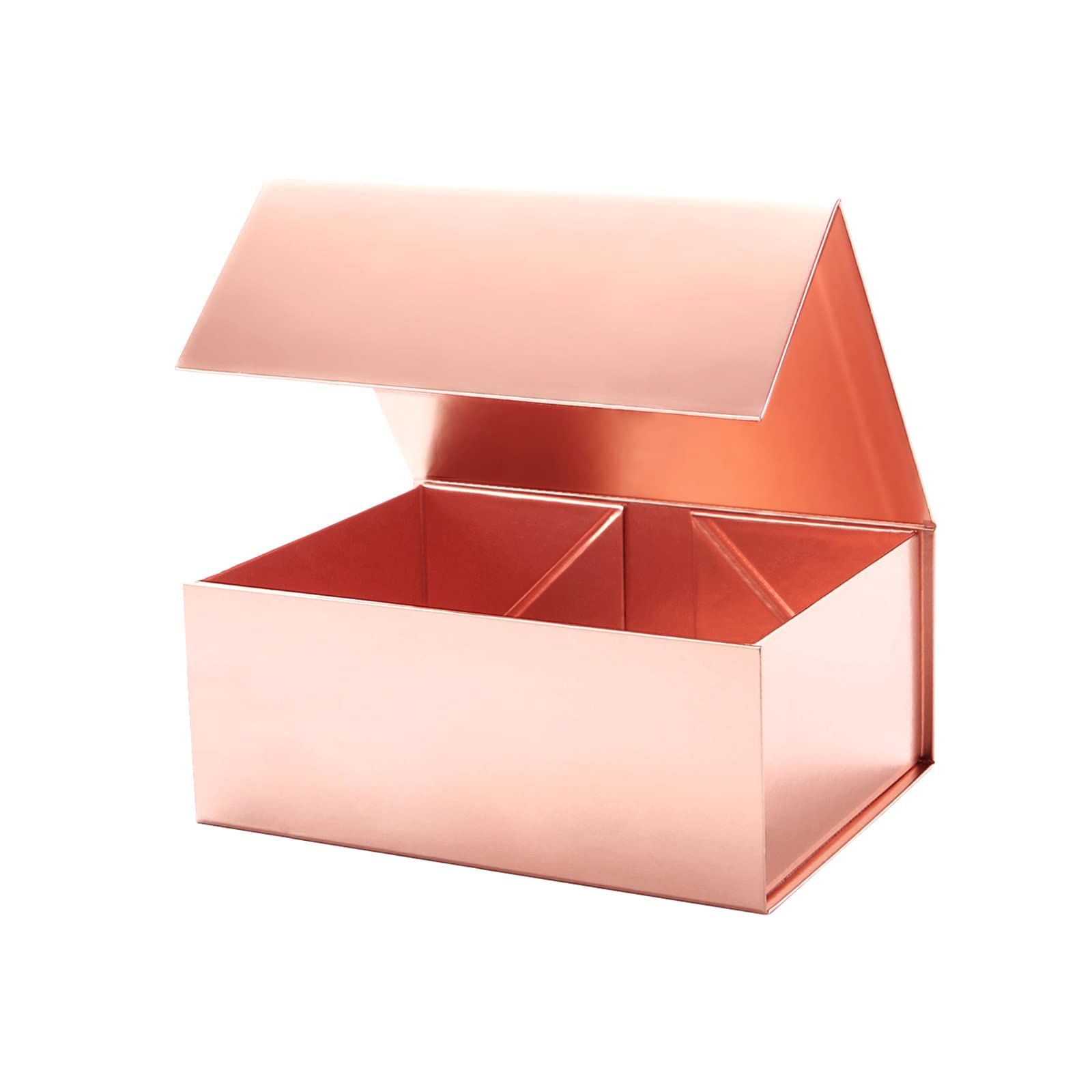 ROSEGLD 9x6.5x3.8 Inches Rose Gold Gift Box with Magnetic Closure - Elegant Bridesmaid Proposal Box, Wedding Party Favor, Jewelry Packaging (Glossy Finish) - Perfect for Bridal Showers, Birthday Gifts & Special Occasions