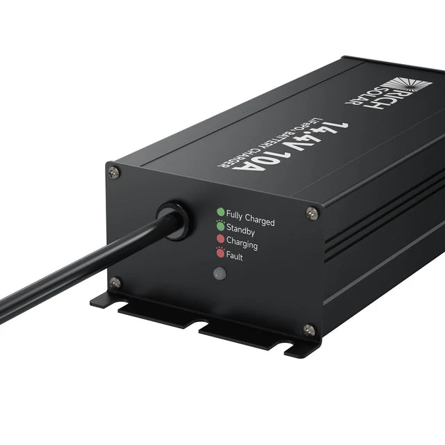 Rich Solar 12V 10A LiFePO4 Battery Charger - Solar Panel & RV Battery Charger for Off-Grid Power Systems, Marine & Camping Use