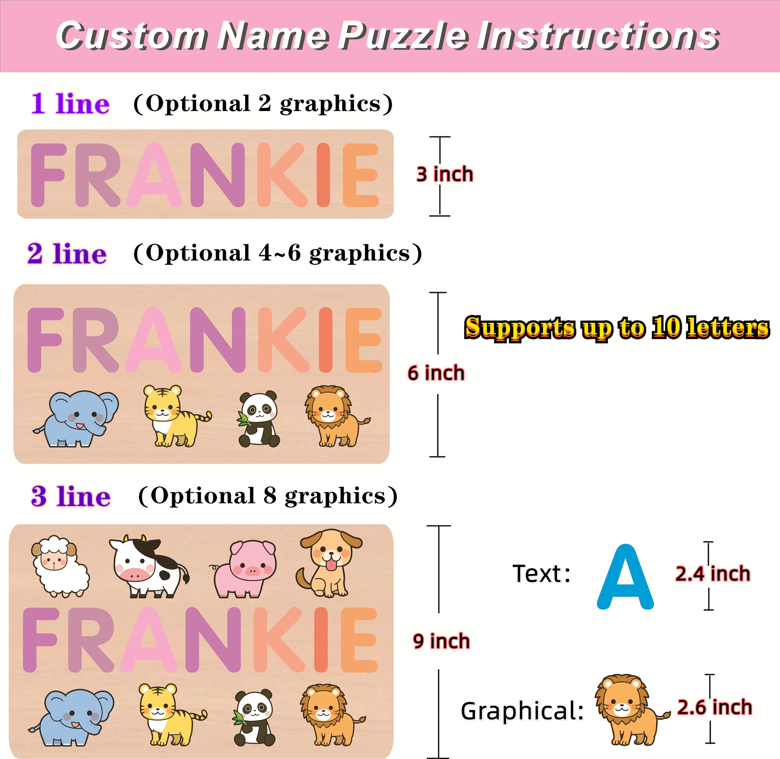 Customized Wooden Name Puzzles for Kids - Handmade Personalized Baby & Toddler Learning Toys - Unique Birthday Gifts for Boys & Girls - Perfect for Early Education, Nursery Decor, and Baby Shower Gifts