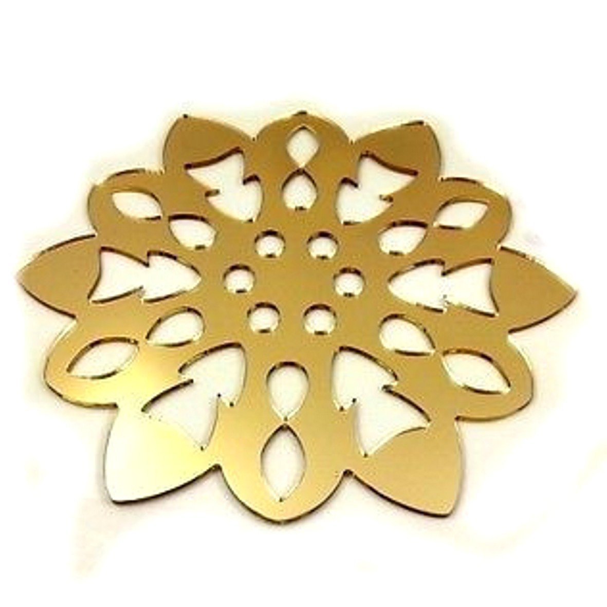 6 Pack Snowflake Gold Mirror Acrylic Coasters - Elegant Drink Coasters for Winter Parties, Christmas Decor & Home Bar Accessories