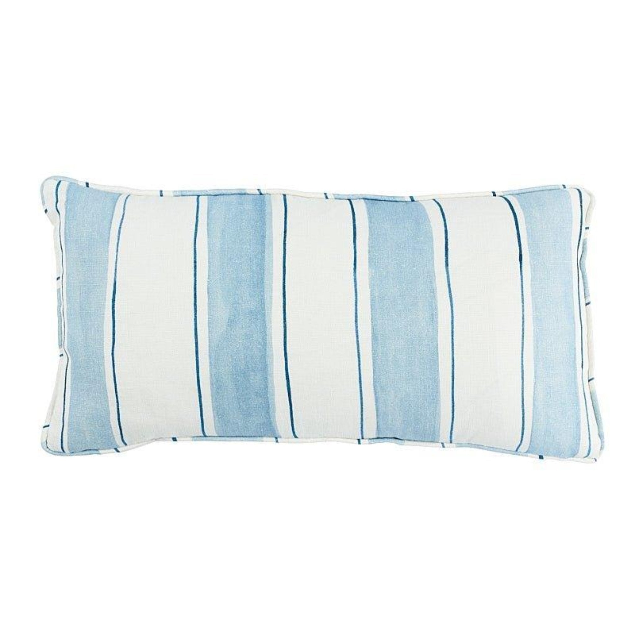 Blue and White Striped Lumbar Support Pillow - Comfortable Throw Pillow for Sofa, Bed & Office Chair - Perfect for Back Pain Relief and Home Decor