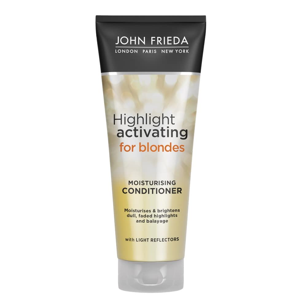 John Frieda Sheer Blonde Highlight Activating Moisturizing Conditioner 250ml - For Lightened & Highlighted Blonde Hair - Hydrates & Enhances Blonde Tones - Perfect for Daily Hair Care & Salon-Quality Results at Home
