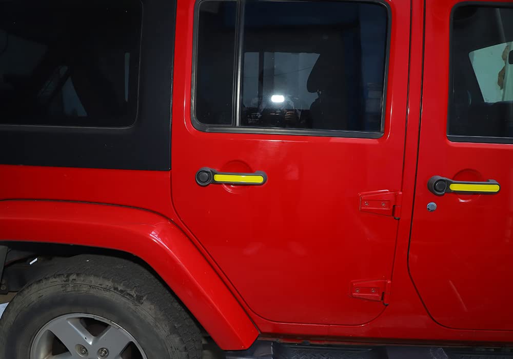 Jeep Wrangler JK 2007-2017 4-Door Exterior Door Handle Trim Cover - Yellow | Durable ABS Plastic Handle Protector & Decorative Accent for Off-Road Adventures & Daily Driving