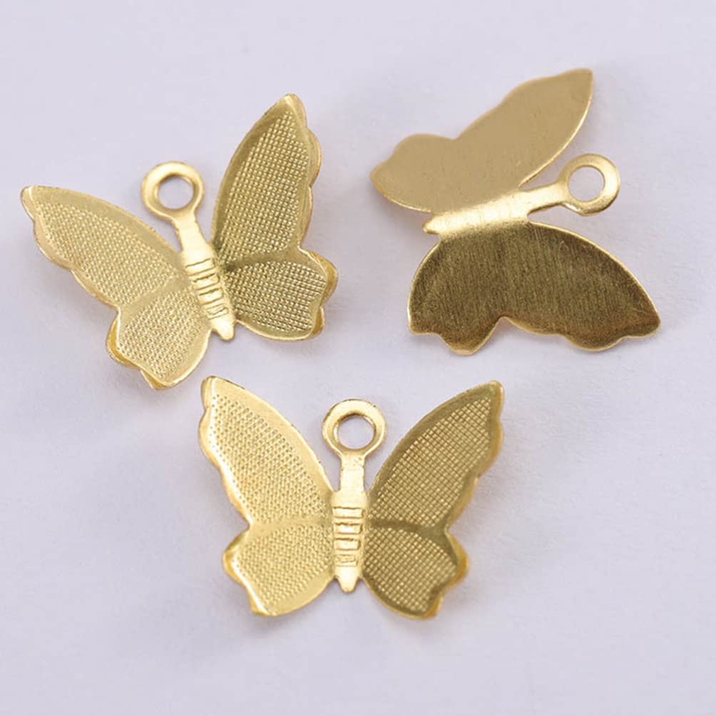 100Pcs Tiny Butterfly Charms - Copper Butterfly Pendants for Bracelet, Necklace & Earrings - Mini DIY Jewelry Making Accessories - Perfect for Crafting, Gift Making & Boho Style Jewelry