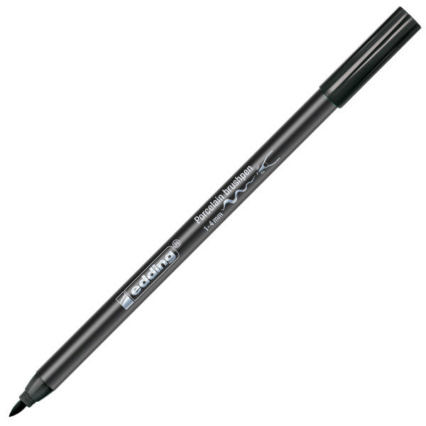edding 4200 Porcelain Brush Pen - White Paint Marker for Ceramics, Glass & DIY Crafts - Perfect for Pottery, Mugs & Home Decor Projects