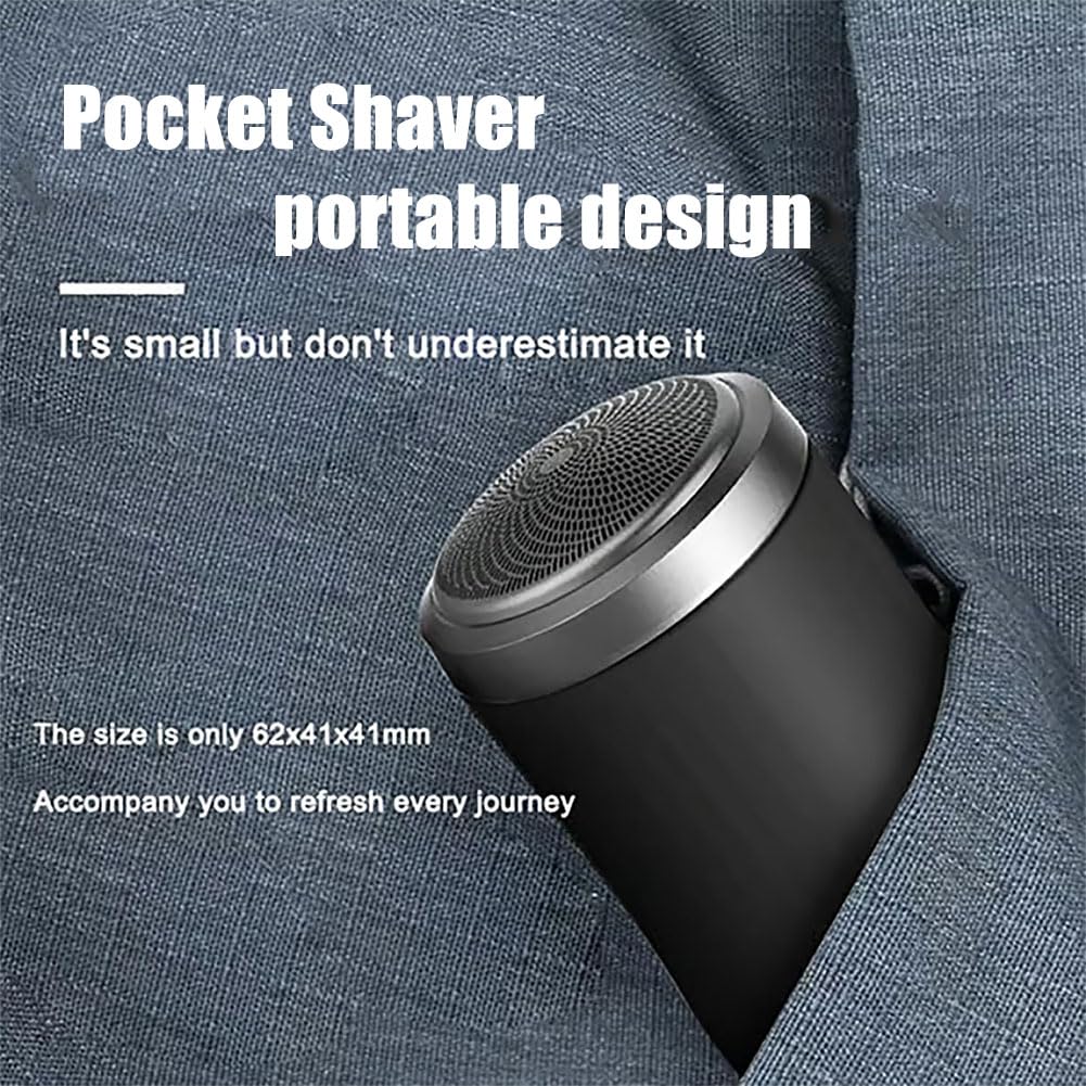 Vishopee Mini Portable Electric Shaver for Men - USB Rechargeable, Waterproof, Travel-Friendly Razor - 2025 Upgraded Model for Smooth Shaving at Home & On The Go