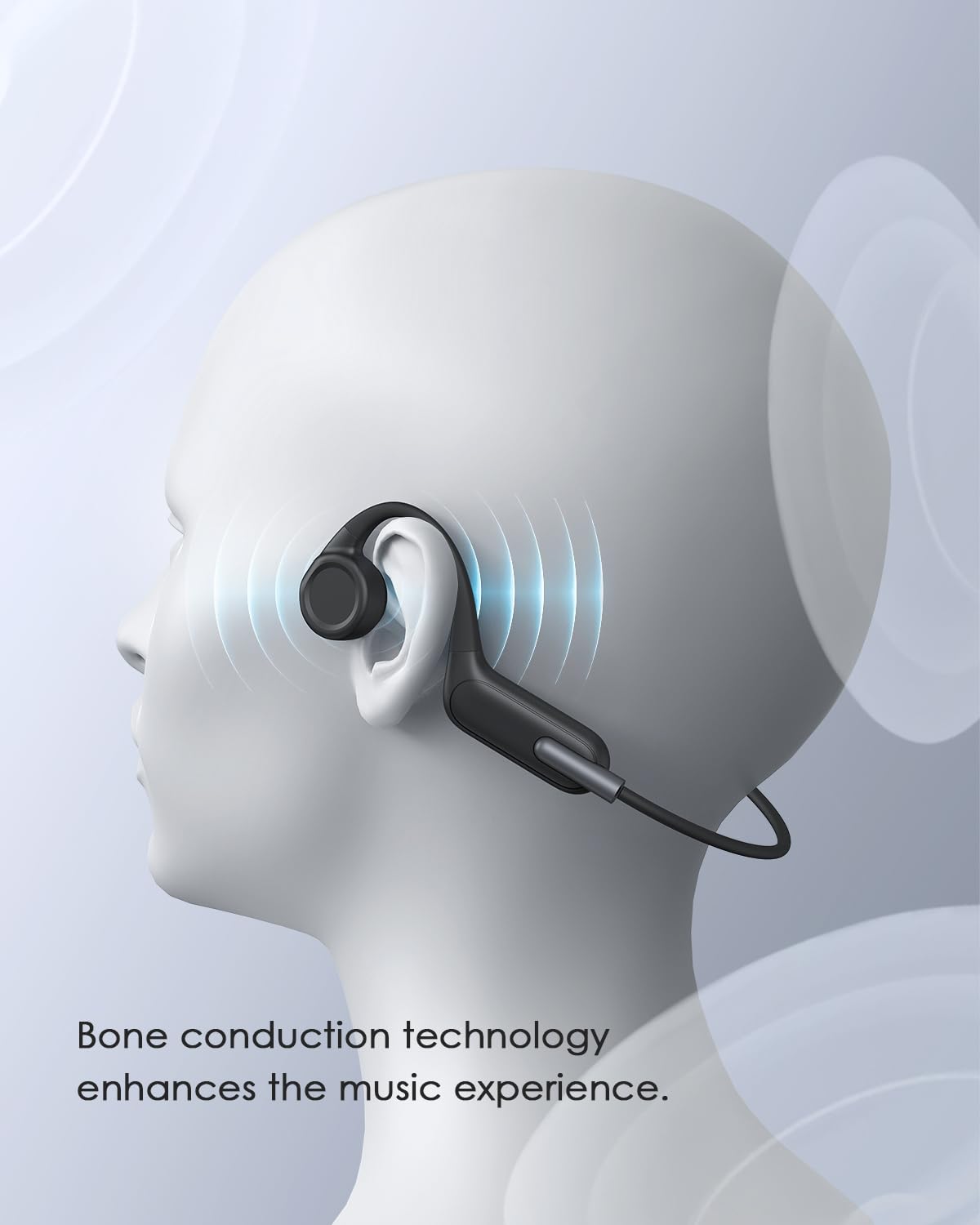 Bluetooth Bone Conduction Headphones - Wireless Open Ear Headphones with Mic, IPX8 Waterproof for Swimming & Workouts | Comfortable Sports Earbuds for Running, Cycling & Outdoor Activities