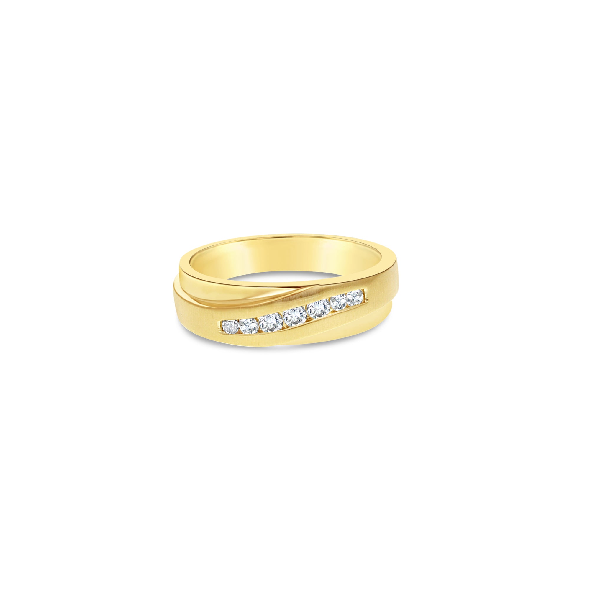 10K Yellow Gold Men's Diamond Wedding Band - Classic Elegant Ring for Engagement, Anniversary & Special Occasions