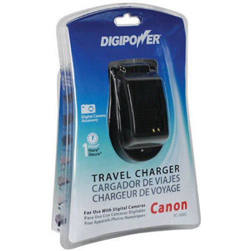 DigiPower TC-500C Universal Travel Charger for Canon NB Series Batteries - Fast Charging Power Adapter for Canon Cameras - Perfect for Travel, Photography & Outdoor Adventures