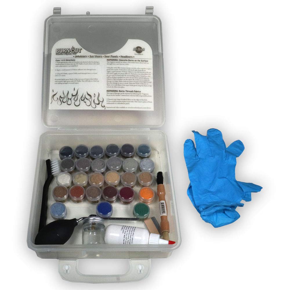 27 Color Velour Cigarette Burn Repair Starter Kit - Easy DIY Fabric & Upholstery Repair for Sofa, Car Seats, Furniture - Entry Level Home & Auto Repair Solution