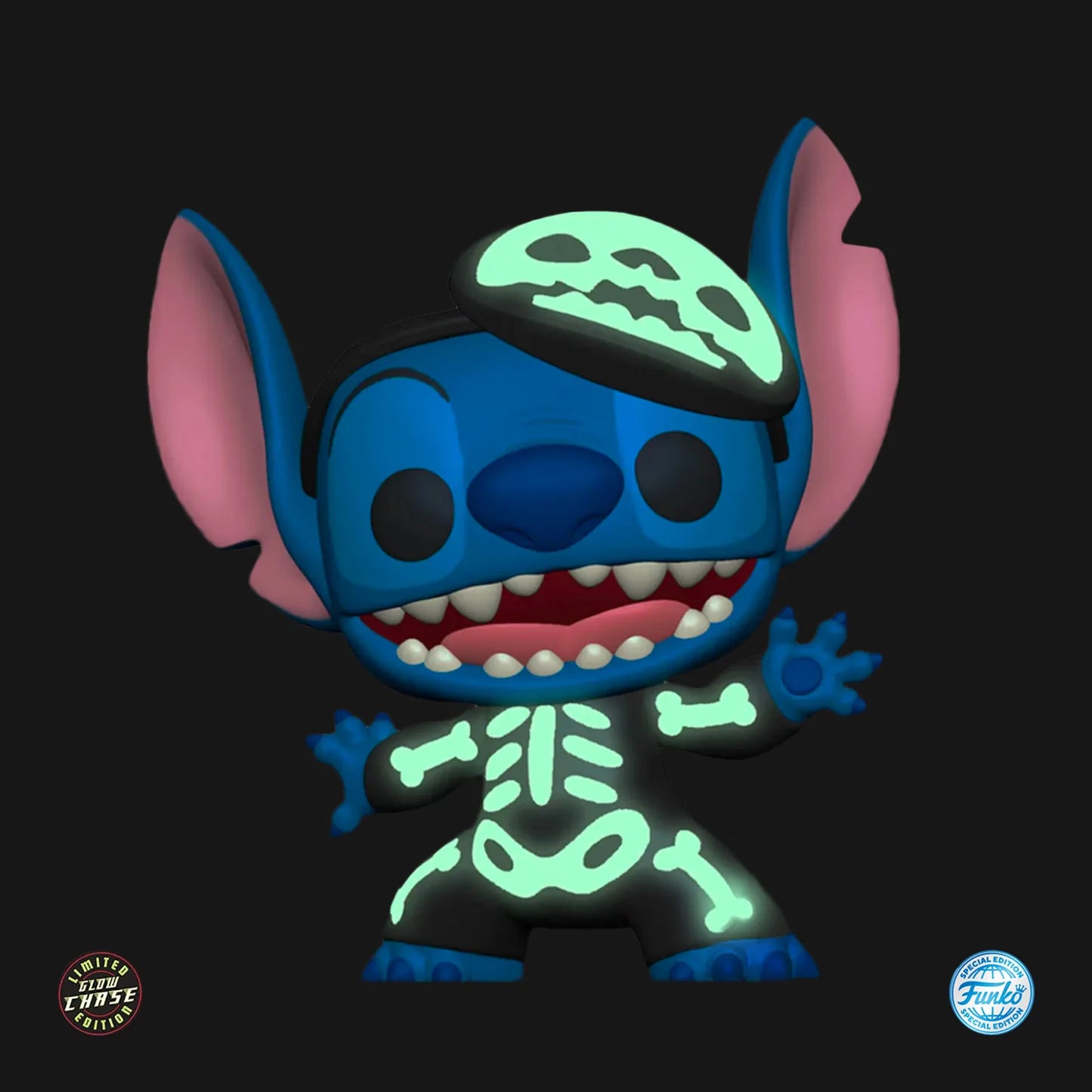 Disney Lilo & Stitch Pop! Vinyl Figure - Skeleton Stitch Glow in The Dark Chase (SE) [1234] - Perfect for Collectors, Disney Fans & Home Decor