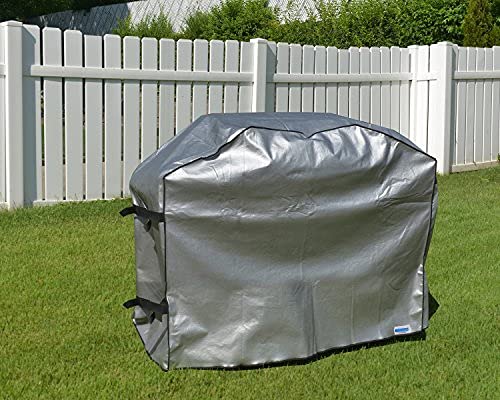 Comp Bind Technology Waterproof Grey Padded Grill Cover for Char-Broil Classic 4 Burner Model 463436214 Gas Grill, Outdoor Protection, 57''W x 22''D x 46.5''H, Perfect for Patio, Deck, and Backyard Use