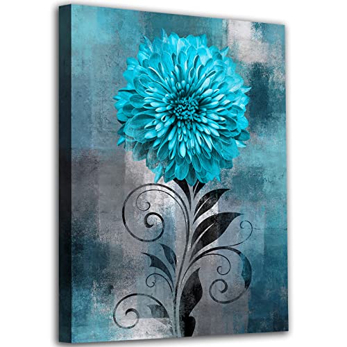 Abstract Teal Flower