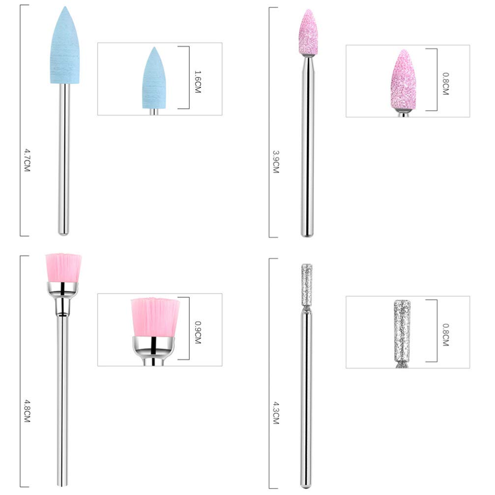 Beaupretty 10pcs Faux Nails Diamond Drill Bits Set - Professional Nail Grinding Heads & Polishing Manicure Drill Tools for Acrylic, Gel & Natural Nails - Perfect for Home Salon, Nail Art & Professional Manicure