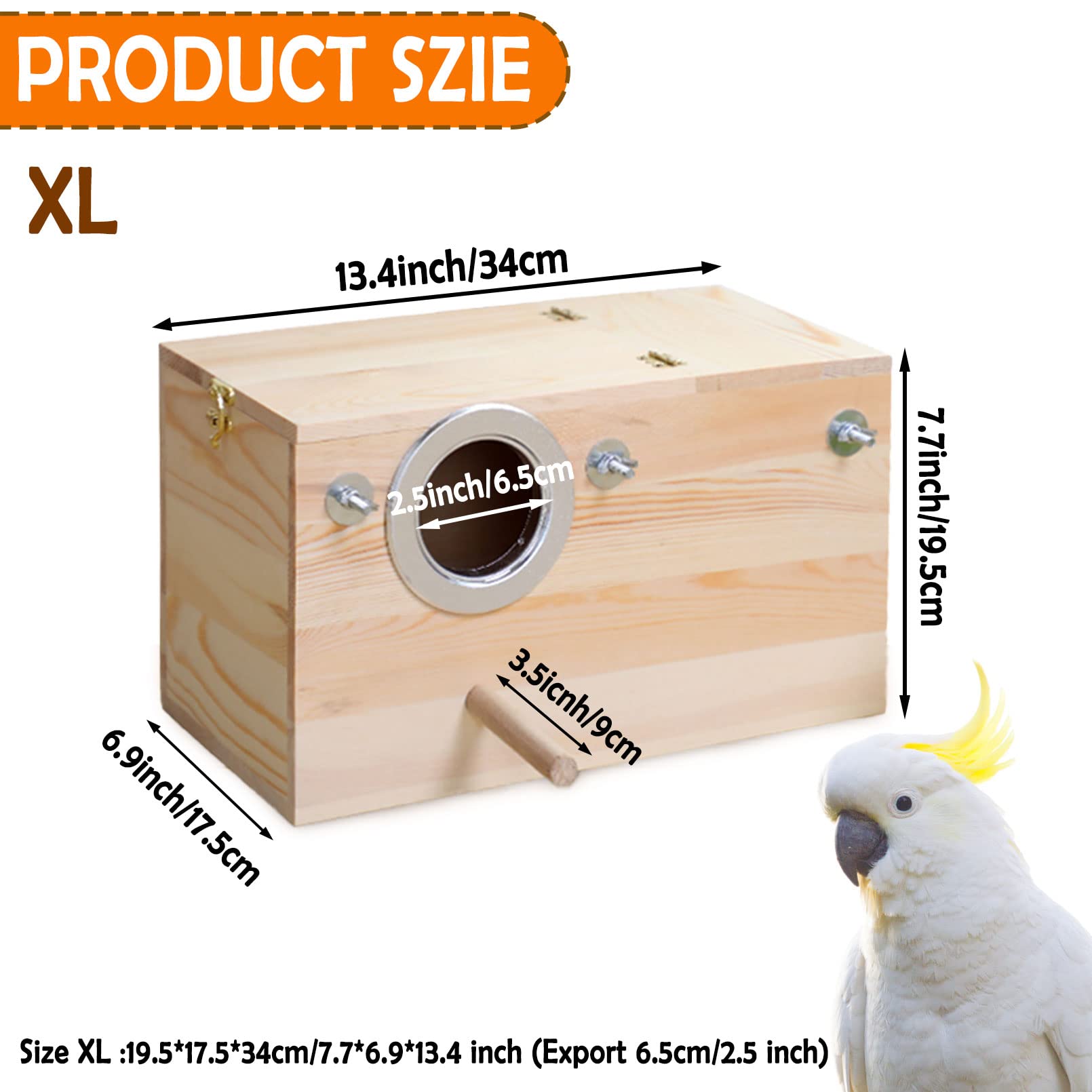 Premium Parakeet Nest Box - Budgie & Cockatiel Breeding House for Lovebirds & Medium/Large Parrots | Safe & Durable Bird Mating Box for Aviary or Home Use