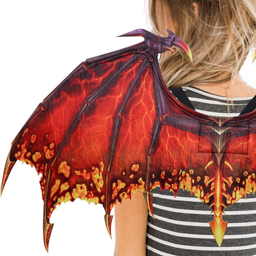 Kids Halloween Dragon Wing Costume - Glow in The Dark Wings for Cosplay, Pretend Play, Dress Up & Party Accessories - Perfect for Halloween, Christmas, Themed Parties & Role Play Adventures