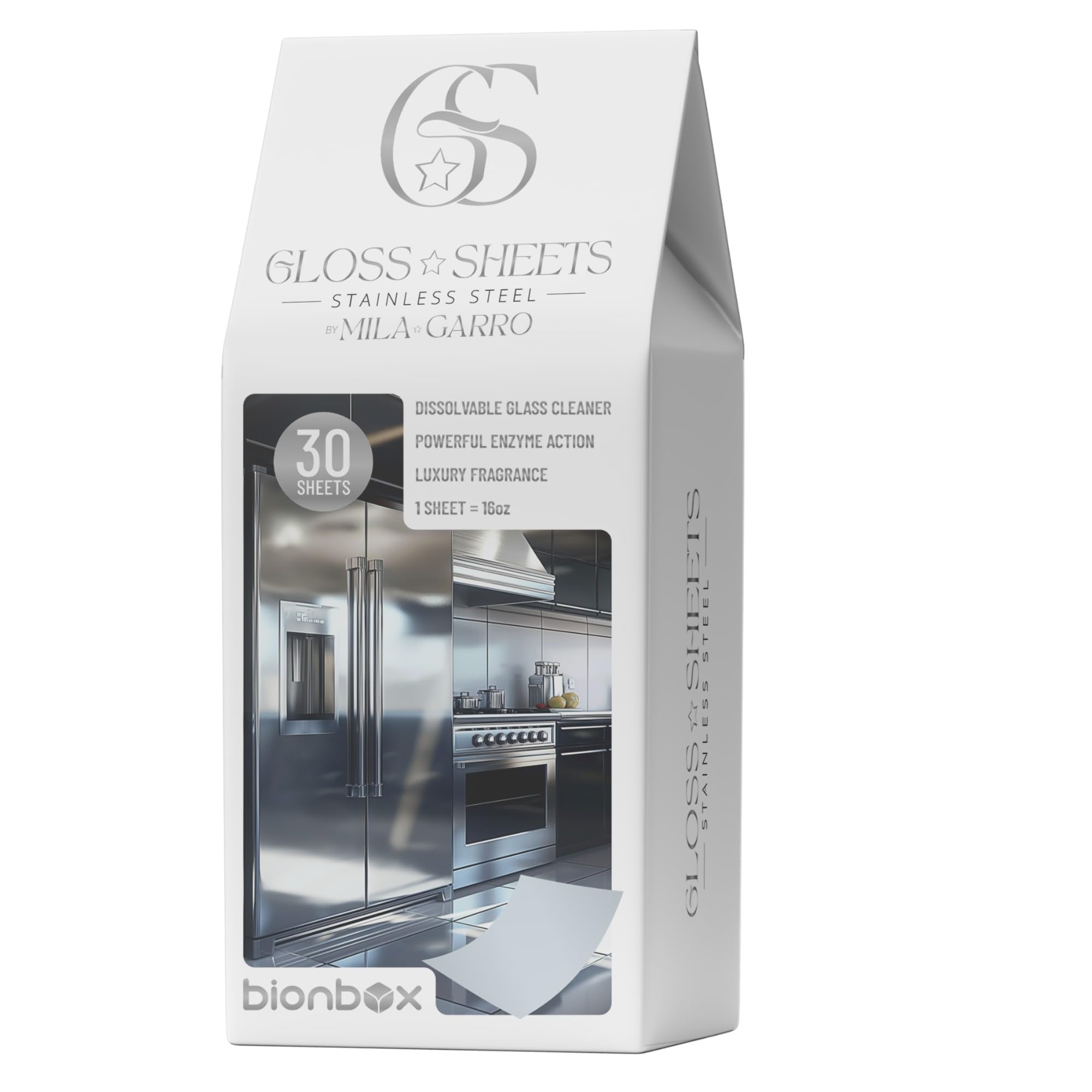 Premium Stainless Steel Cleaner Concentrate - Makes 3.75 Gallons | Removes Fingerprints, Water Marks & Grease | Professional-Grade Appliance Cleaner | Includes 2 Free Microfiber Cloths | Ideal for Kitchen Appliances, Sinks & Commercial Equipment