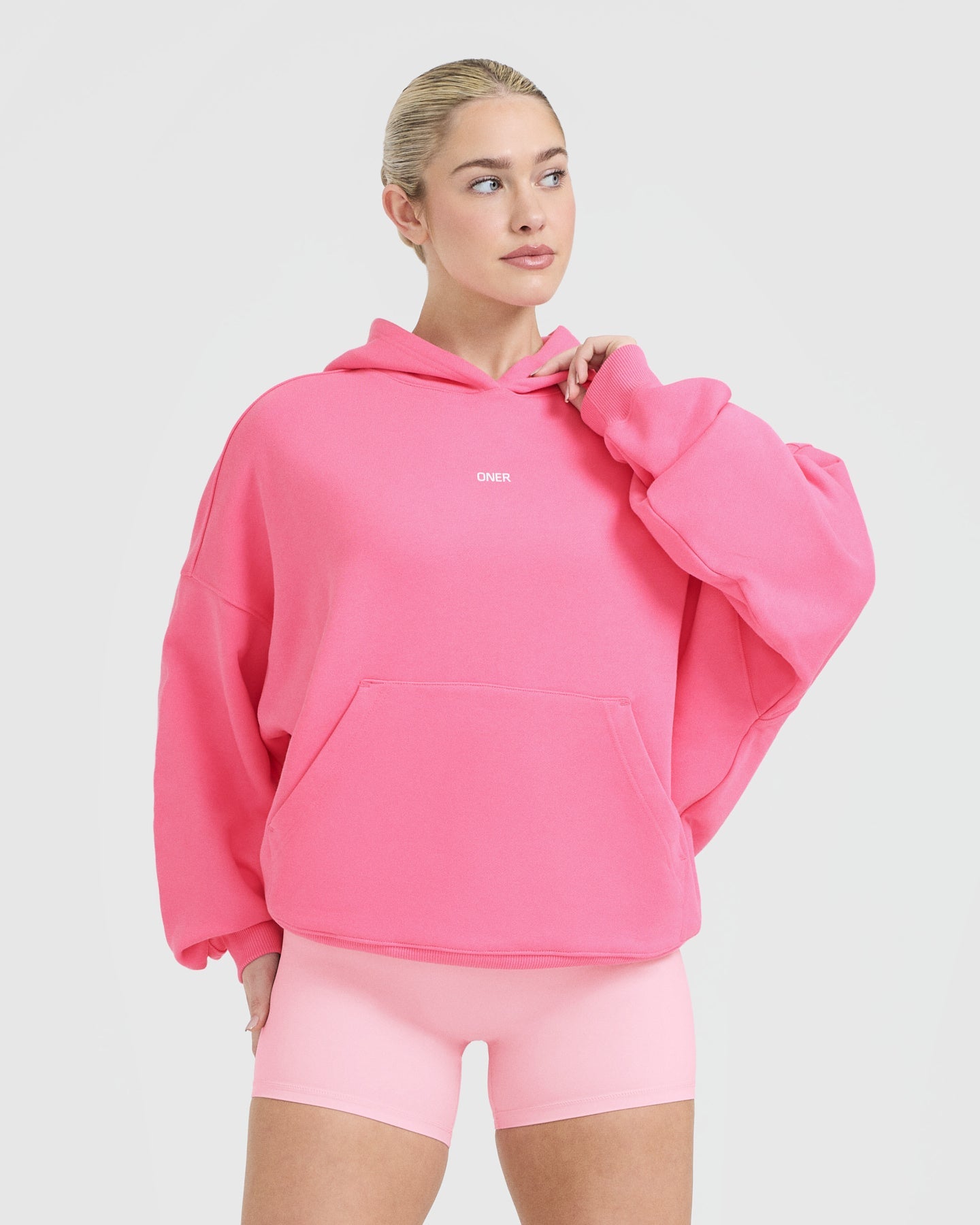 Unisex Oversized Graphic Hoodie - Peony Pink | Soft & Comfortable Pullover for Men & Women | Perfect for Casual Wear, Street Style & Loungewear