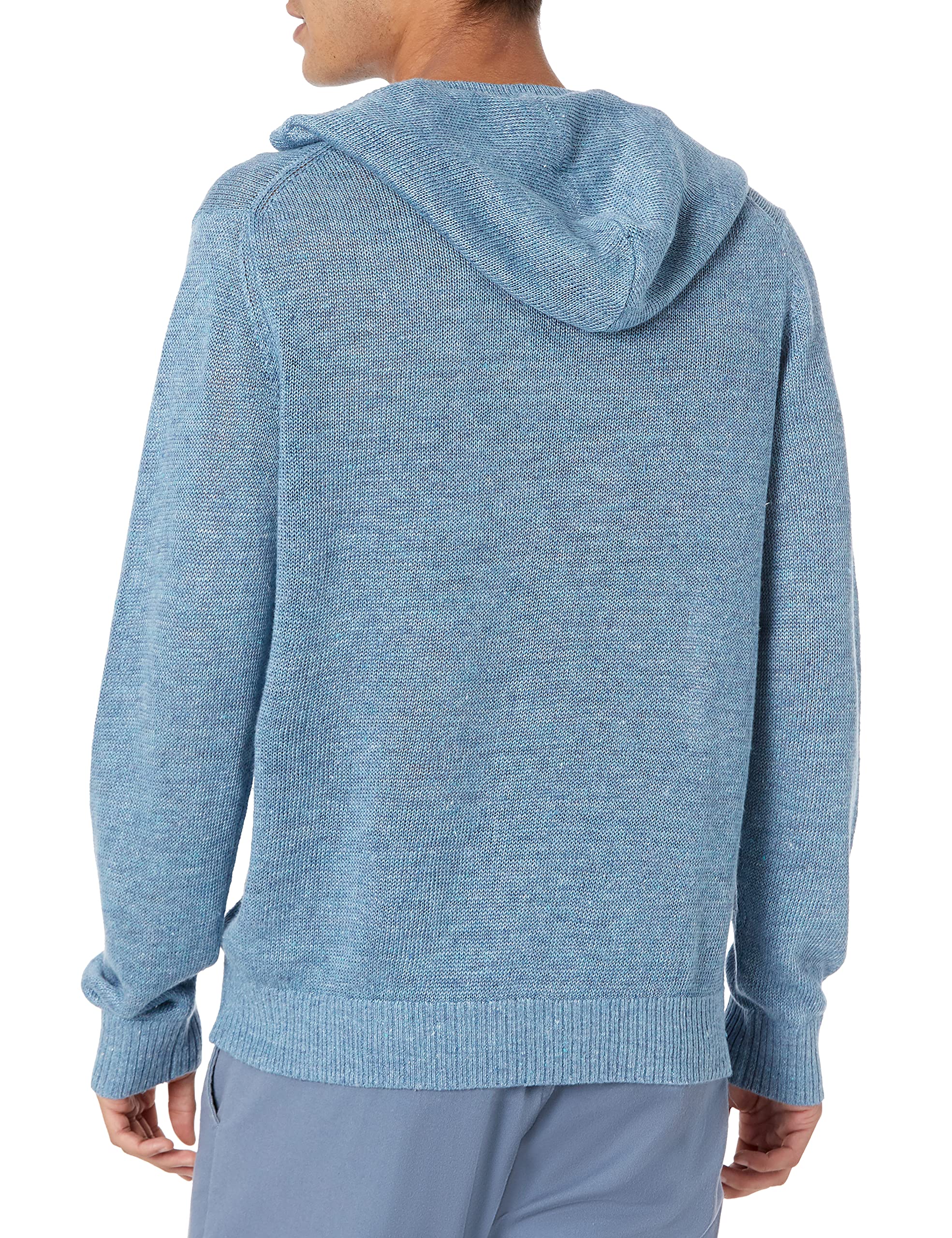 Vince Men's Regular Linen Blend Popover Hoodie - Lightweight Casual Pullover for Spring & Summer Outdoor Activities