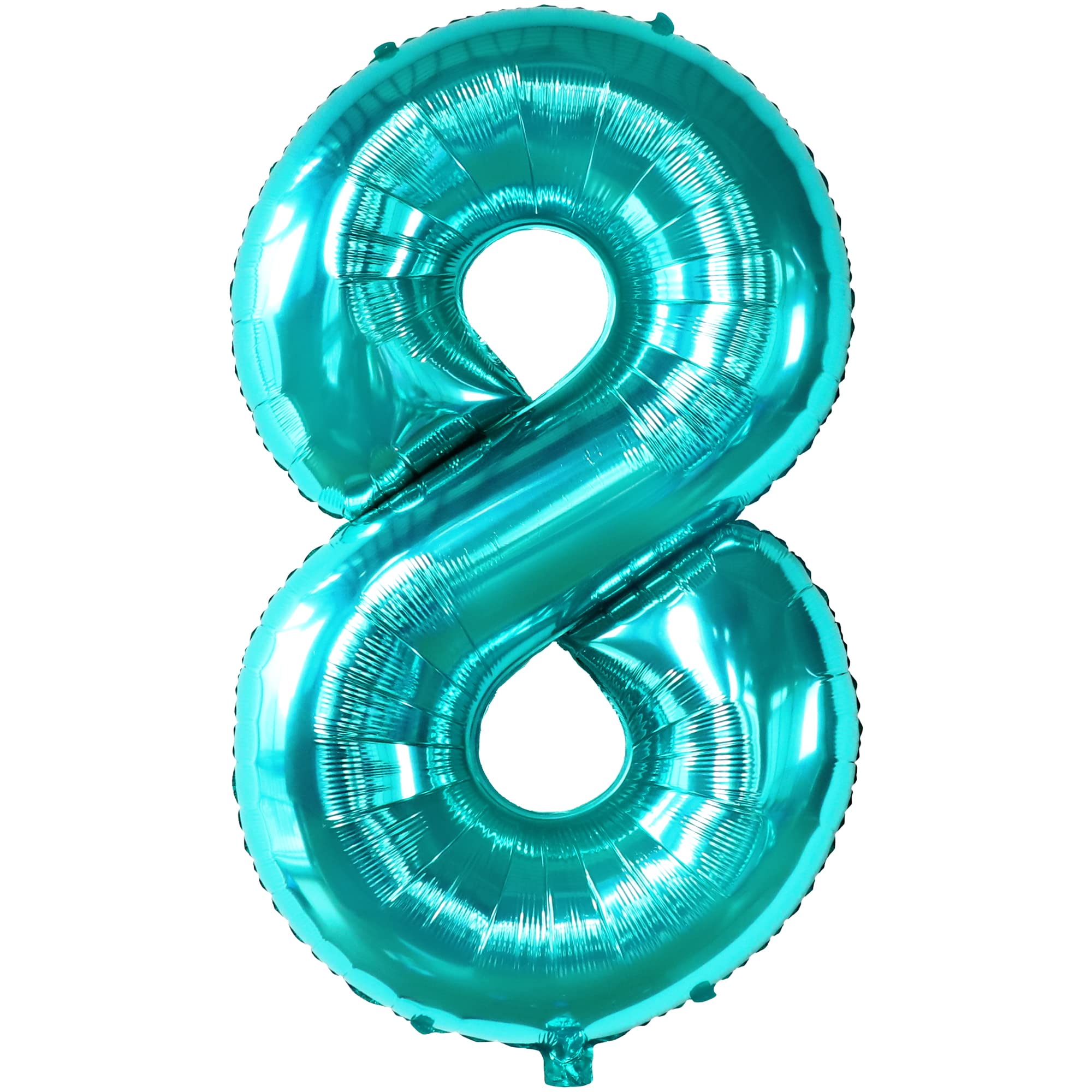 KatchOn 40 Inch Giant Teal Blue Number 8 Balloons - 8th Birthday Party Decorations for Boys & Girls | Large Aqua Blue Balloon for Happy Birthday Party Backdrop, Photo Booth, Cake Table Decoration