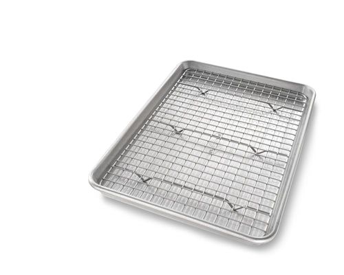 Premium Non-Stick USA Jelly Roll Pan with Cooling Rack - 10x15 Inch Baking Sheet for Cakes, Cookies & Sheet Pies - Perfect for Home Bakers & Professional Kitchens