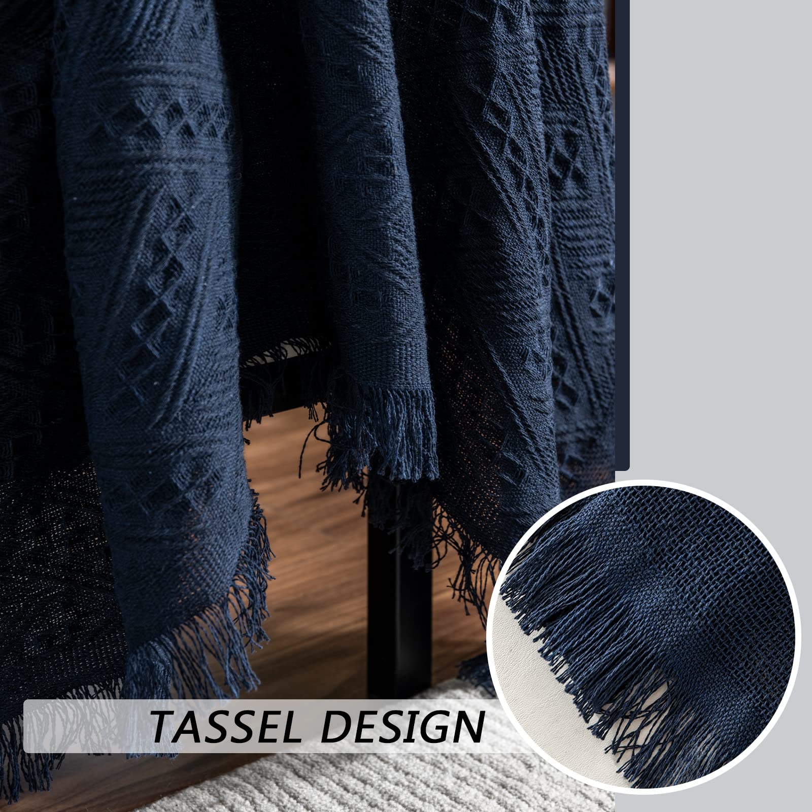 MEETSKY Navy Blue Stretchable Sofa Cover for Sectional, Reclining Loveseat, Chair & Futon - Soft, Durable & Decorative Living Room Furniture Protector (71