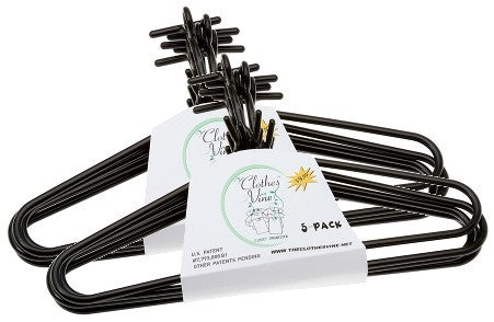 10 Pack Black Plastic Clothes Hangers - Space Saving Closet Organizers for Shirts, Pants & Dresses - Heavy Duty Garment Hangers for Home, Laundry & Retail Use