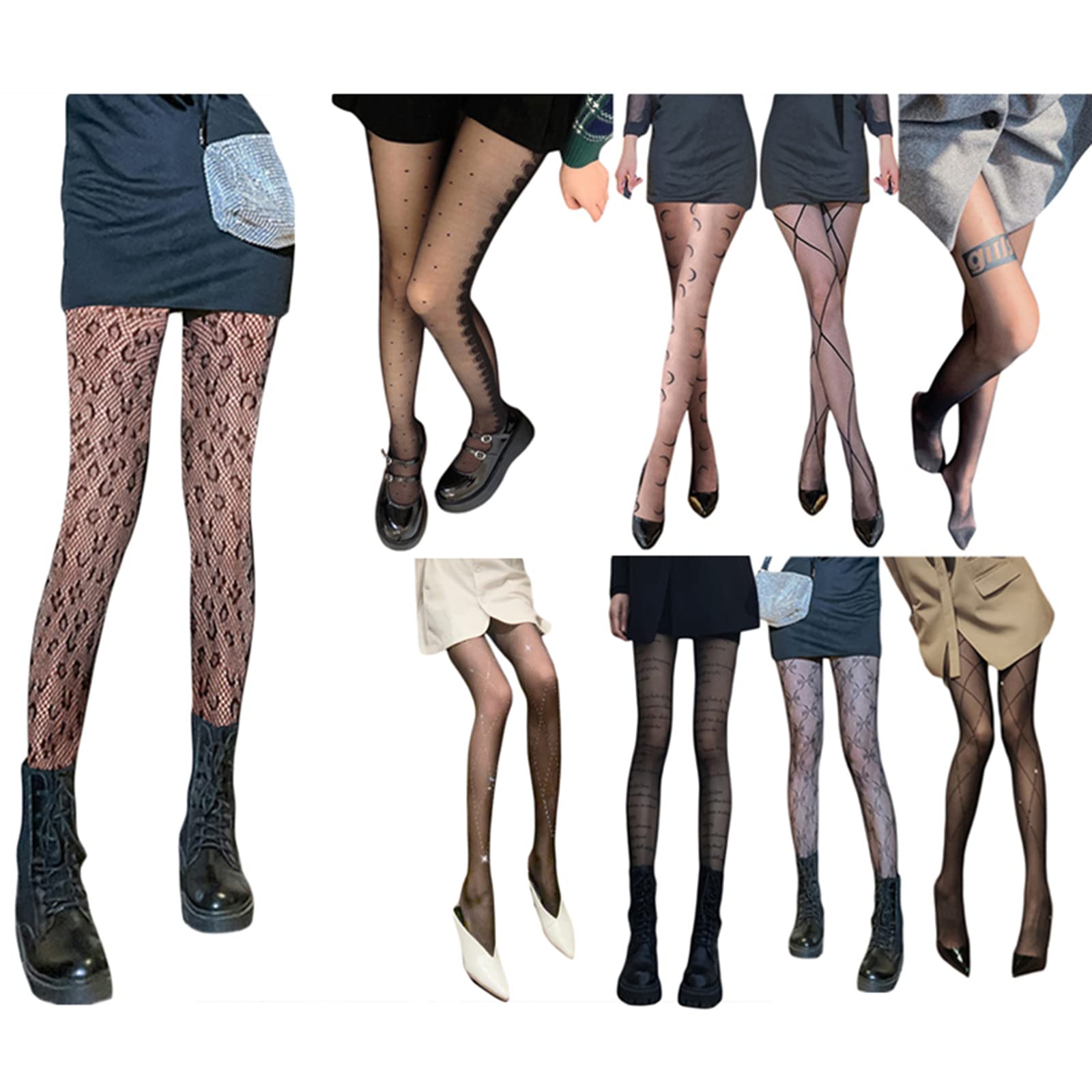 NIKDUCK 2023 Y2K Gothic Sheer Pantyhose - Sexy Gradient Stockings for Women | See-Through Halloween & Party Tights | Perfect for Cosplay, Night Out & Festive Occasions