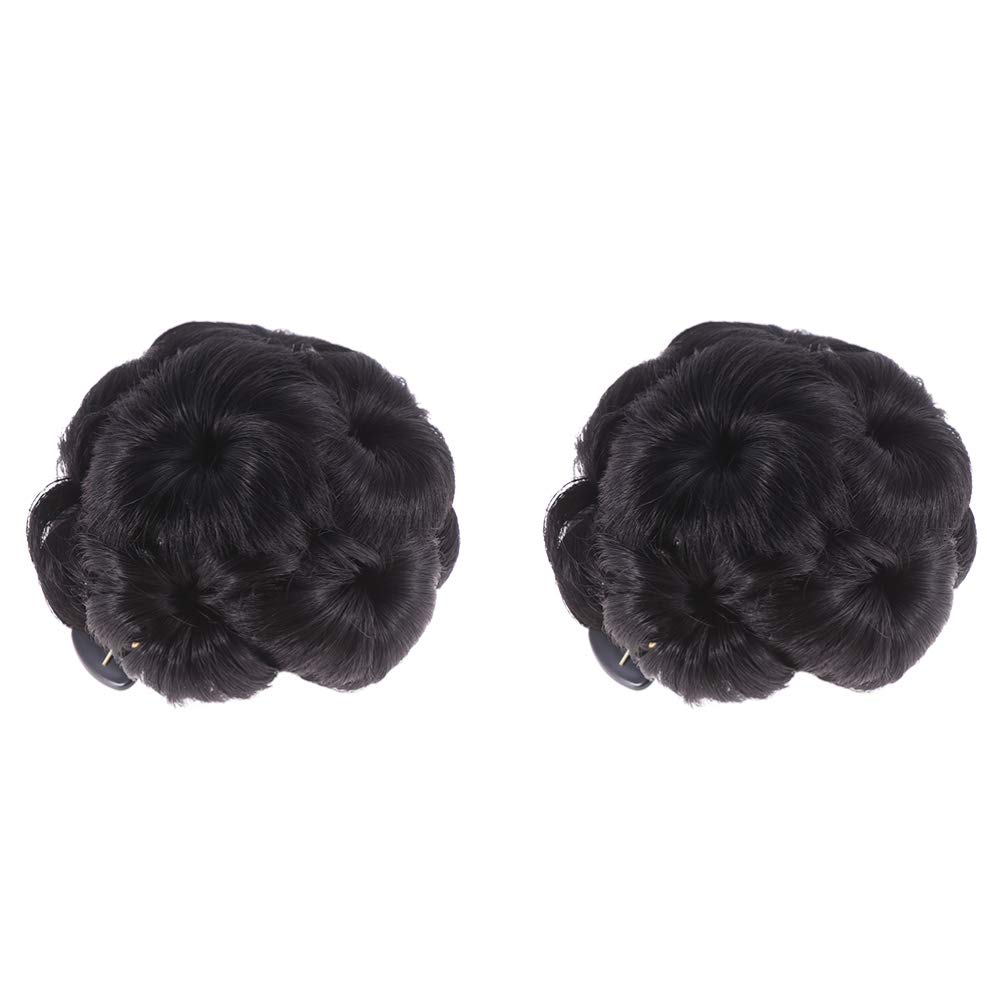 2pcs Flower Hair Bun Clip Set - Hair Updo Clip, Scrunchy Bun Holder, Ponytail Chignon Clip for Women - Perfect for Weddings, Parties, and Everyday Hairstyles