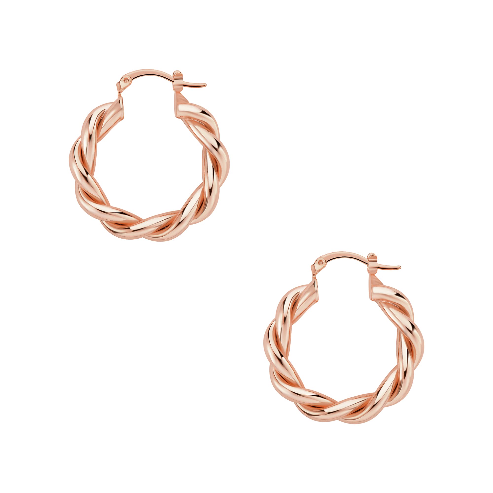 Wowshow Big Chunky Hoop Earrings - 14K Real Gold Plated Twisted Thick Hoops for Women | Hypoallergenic Fashion Jewelry | Perfect for Parties, Weddings & Everyday Wear