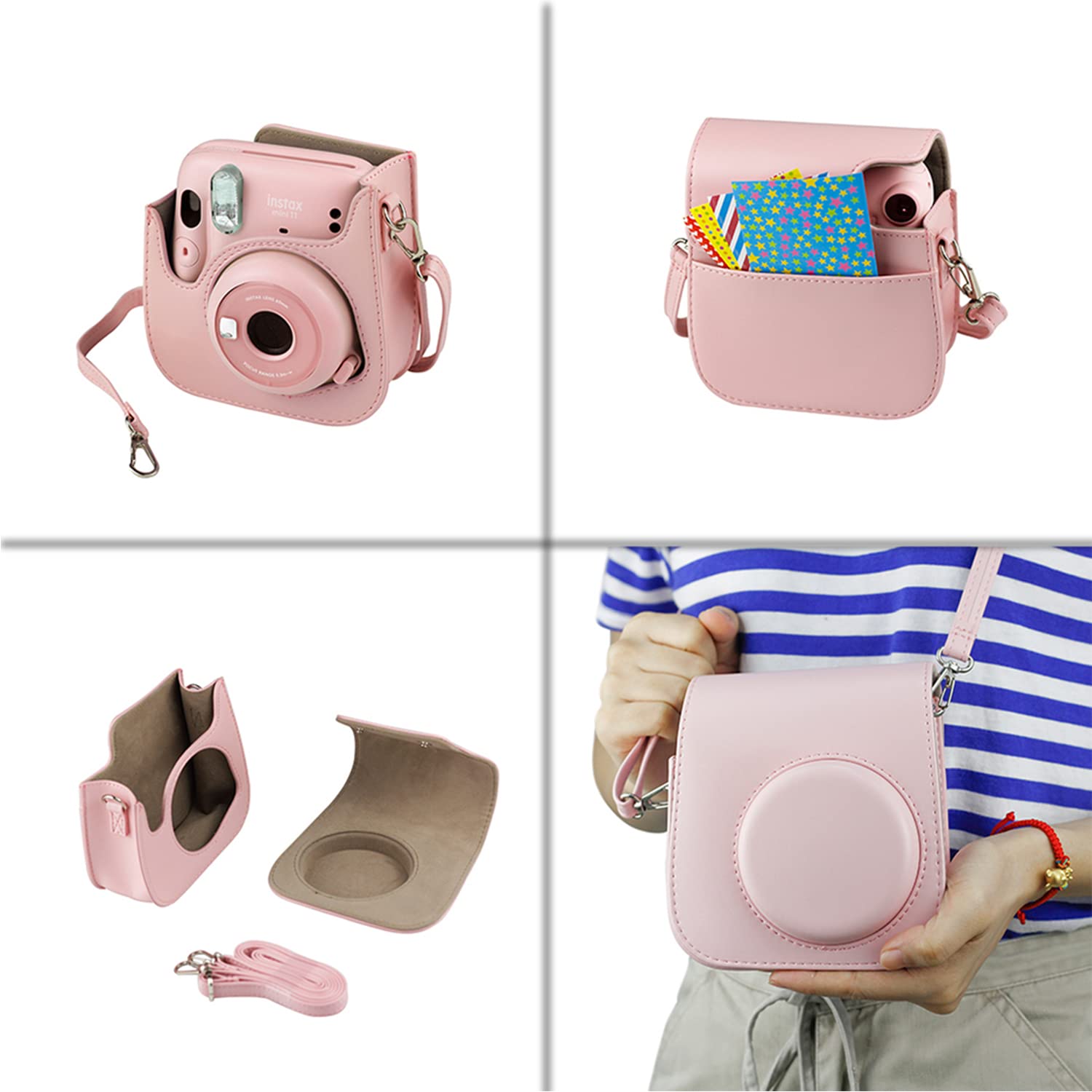 Fujifilm Instax Mini 11 Instant Camera Bundle with Twin Pack Film, Hanging Frames, Plastic Frames, Case & Close-Up Filters - Blush Pink | Perfect for Parties, Travel & DIY Photo Gifts