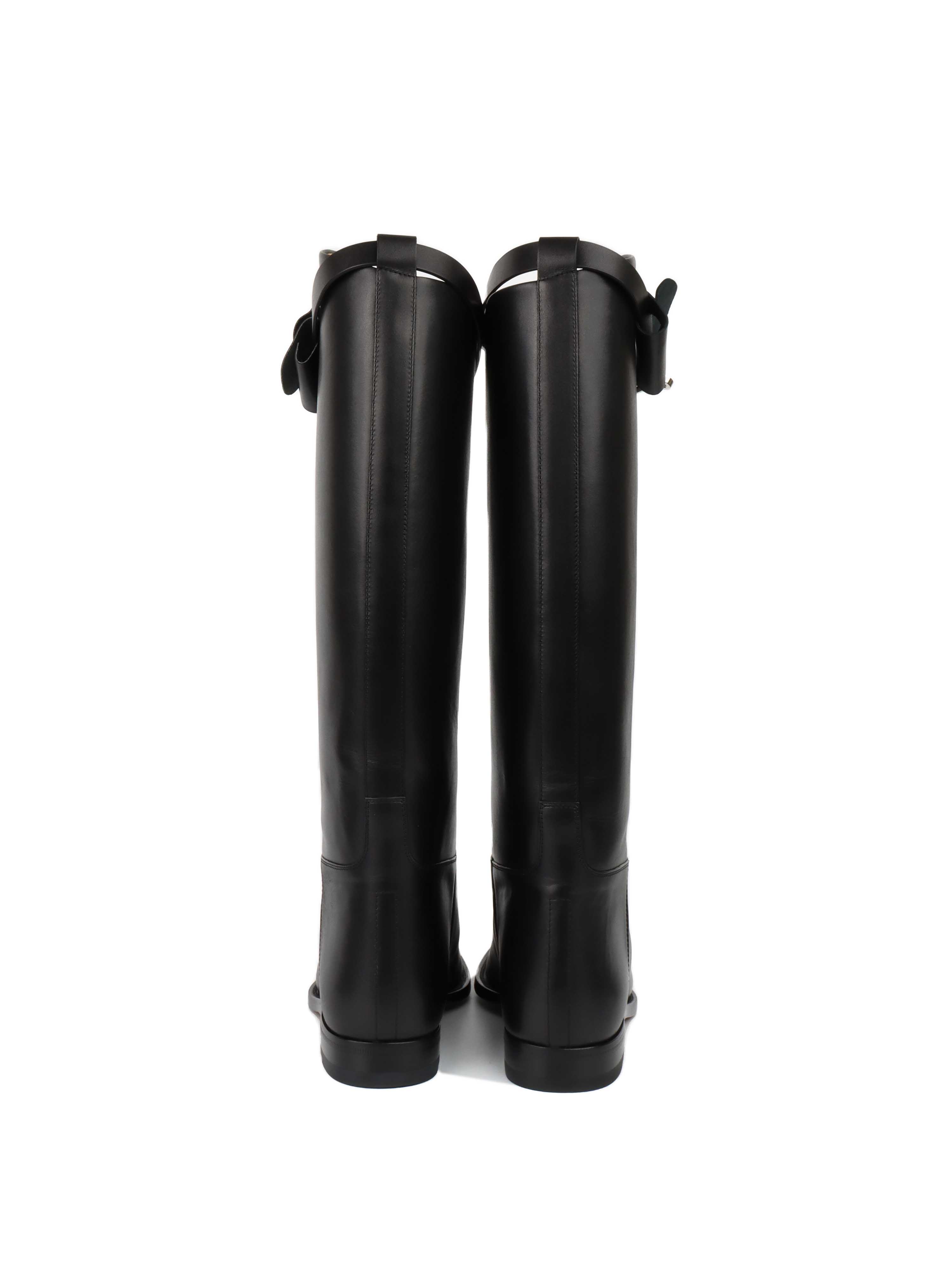 Hermes Black Jumping Boots with Palladium Hardware - Luxury Equestrian Riding Boots for Women | Perfect for Horseback Riding, Fashion & Outdoor Activities