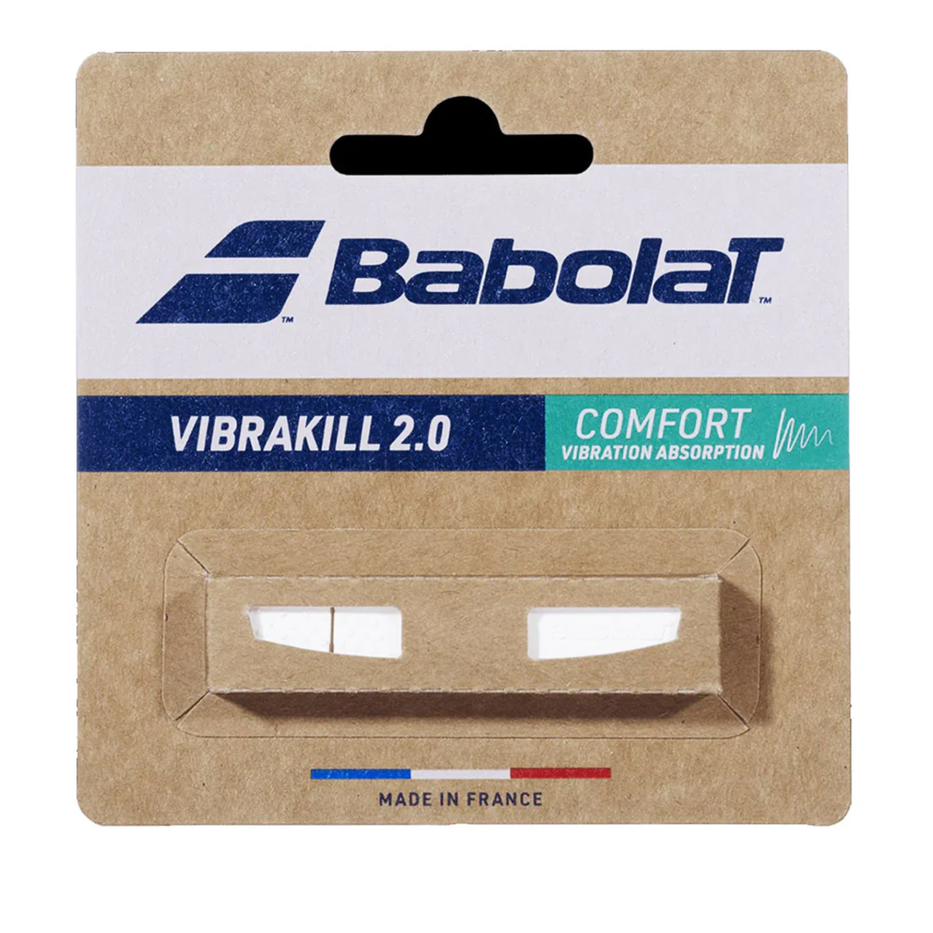 Babolat Vibrakill 2.0 Tennis Racket Vibration Dampener - White | Reduces Shock & Improves Comfort for Competitive Play & Training