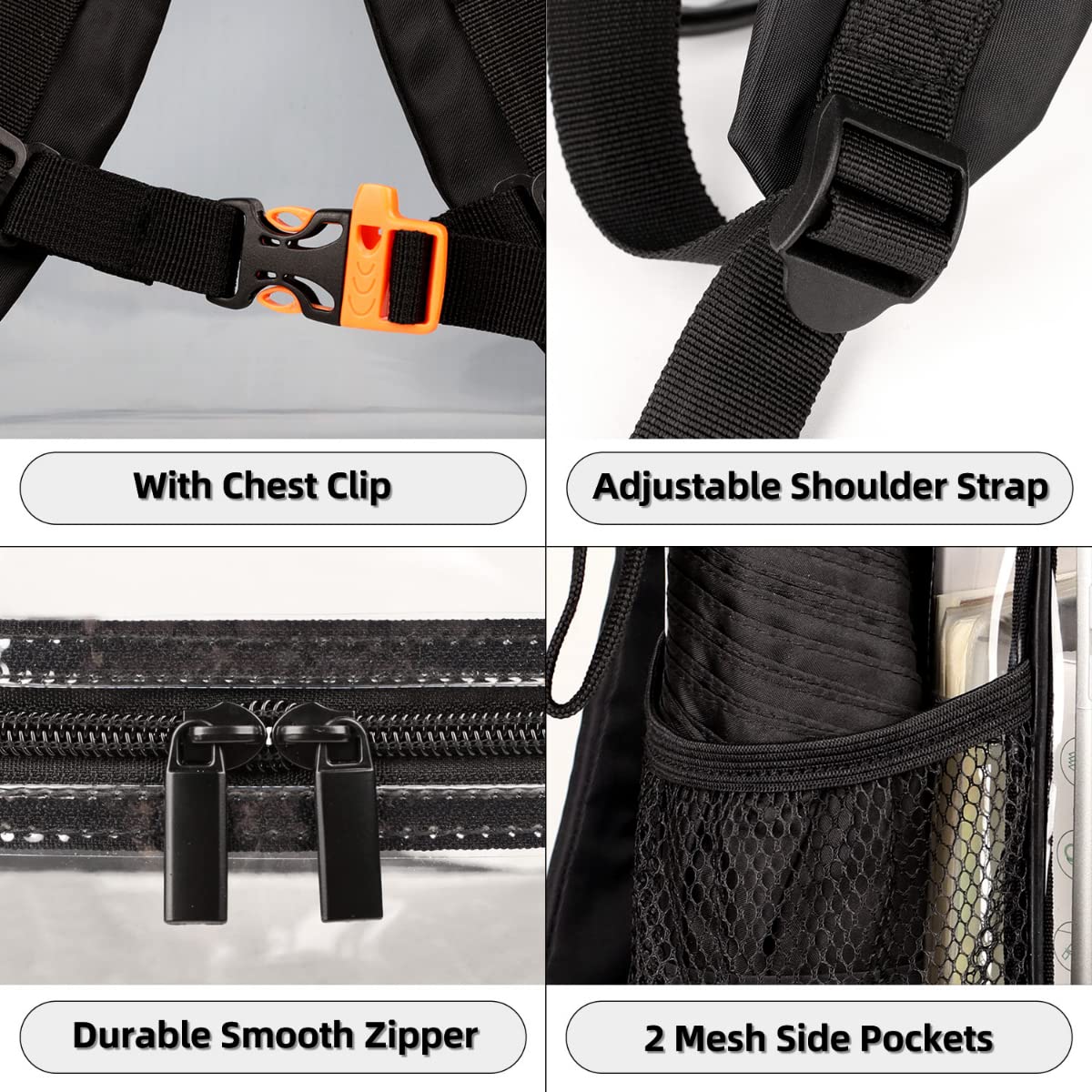 Clear Mini Backpack - Cute Animal Unicorn Heart Design, Heavy Duty PVC Transparent Backpack with Reinforced Straps | Perfect for Work, School, Security Checks, Travel & Beach Day Trips