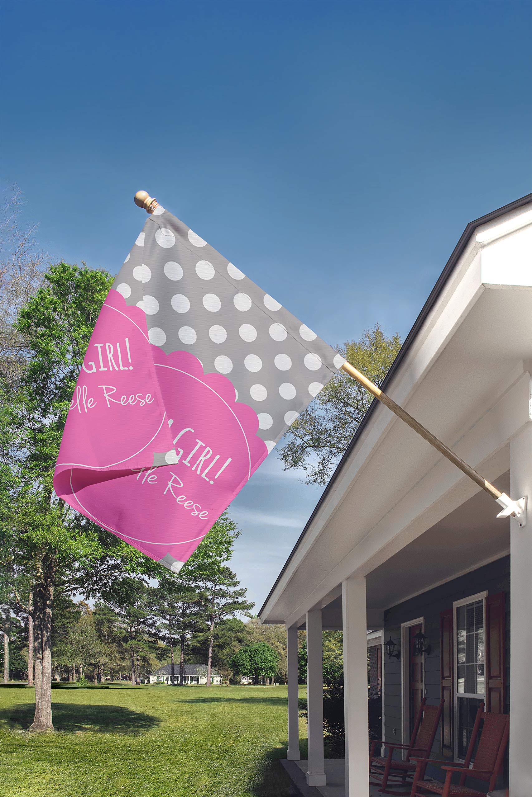 Personalized Garden Flag - 'It's a Girl' Birth Announcement Decoration for Baby Showers, Gender Reveal Parties & Nursery Decor